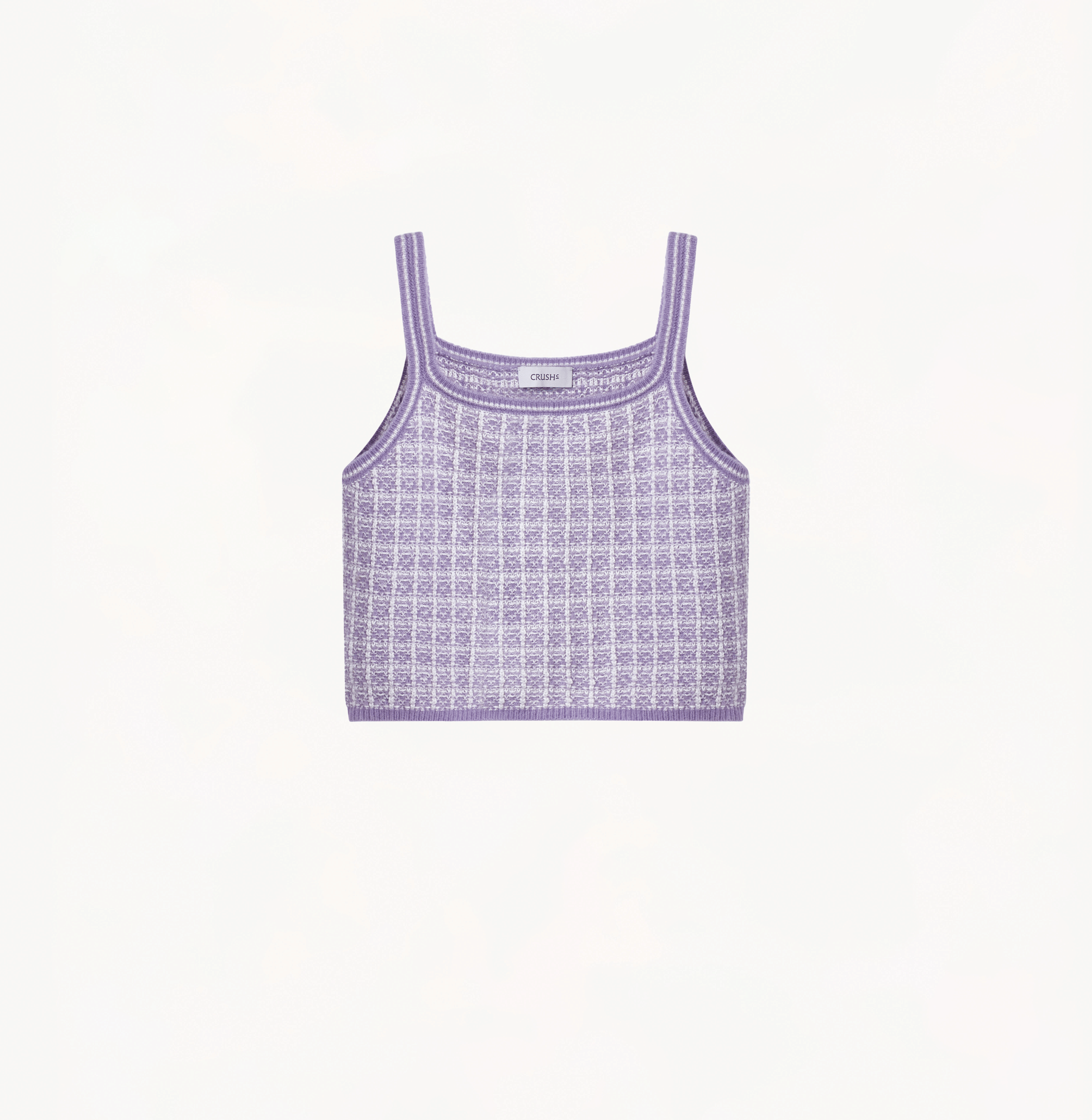 Checked Bouclé Tweed Camisole Top in Purple made by CRUSH Collection