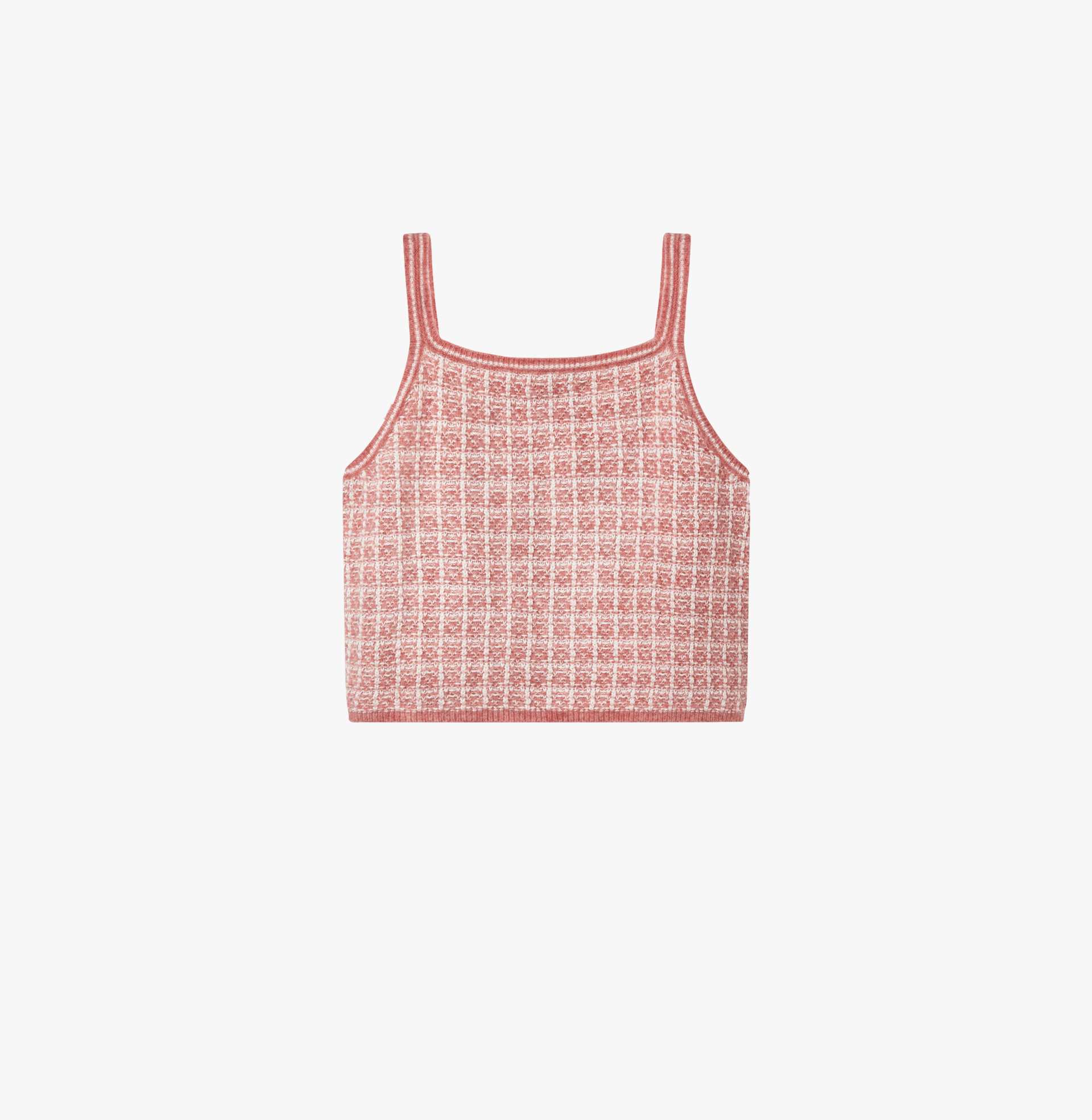 Checked Bouclé Tweed Camisole Top in Pink made by CRUSH Collection