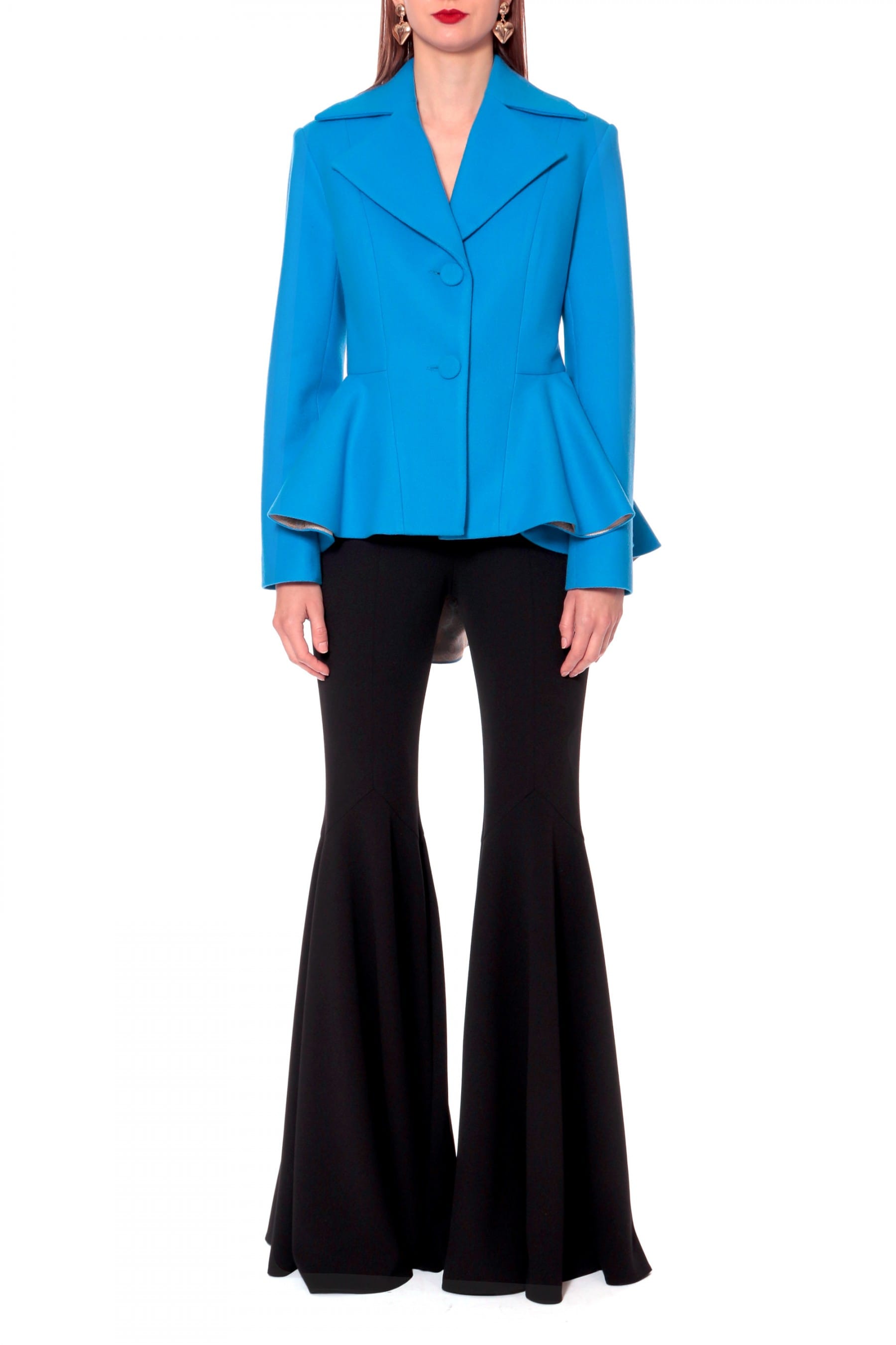 Coat Ingrid French Blue in Blue made by HALEWSKI