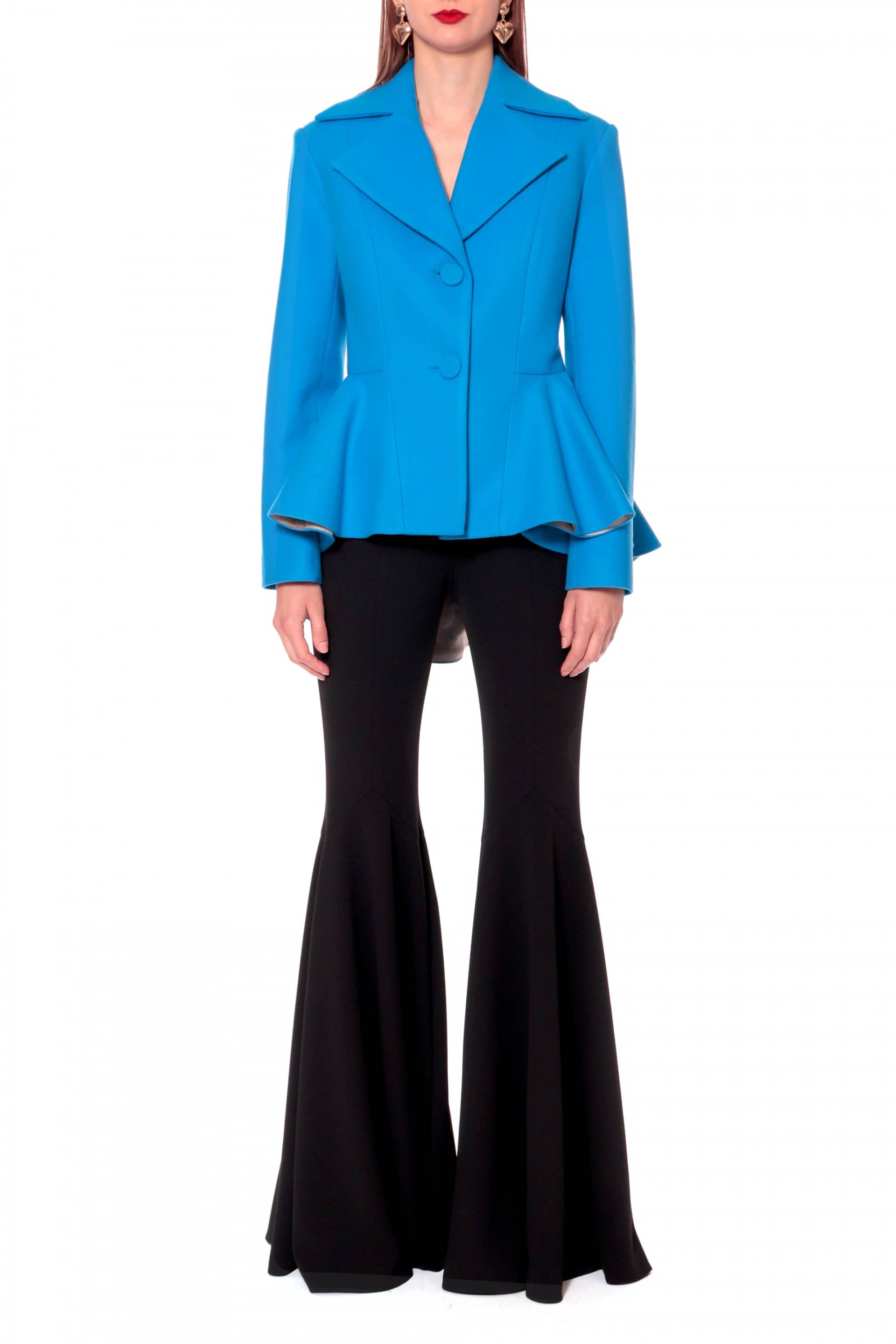 Coat Ingrid French Blue in Blue made by HALEWSKI