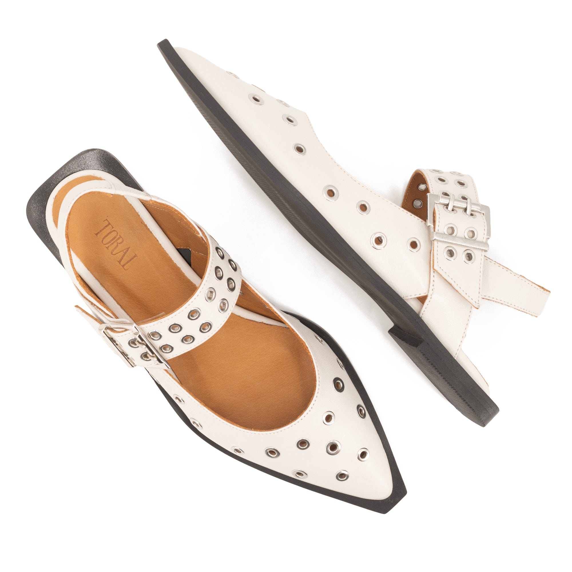 CASANDRA OFF-WHITE BALLERINAS made by Toral