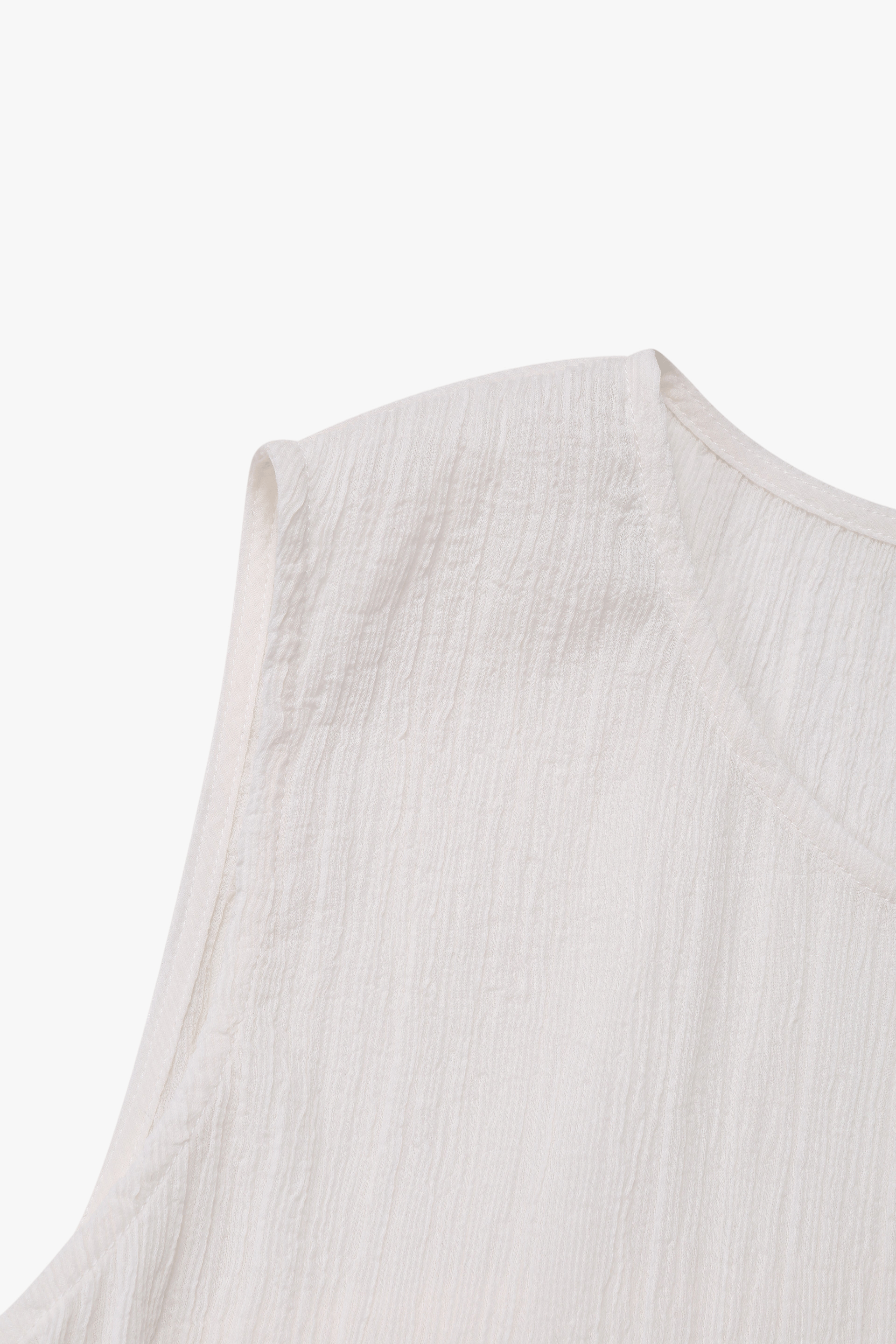 WRINKLED TEXTURE COTTON MINI DRESS made by YIBRI