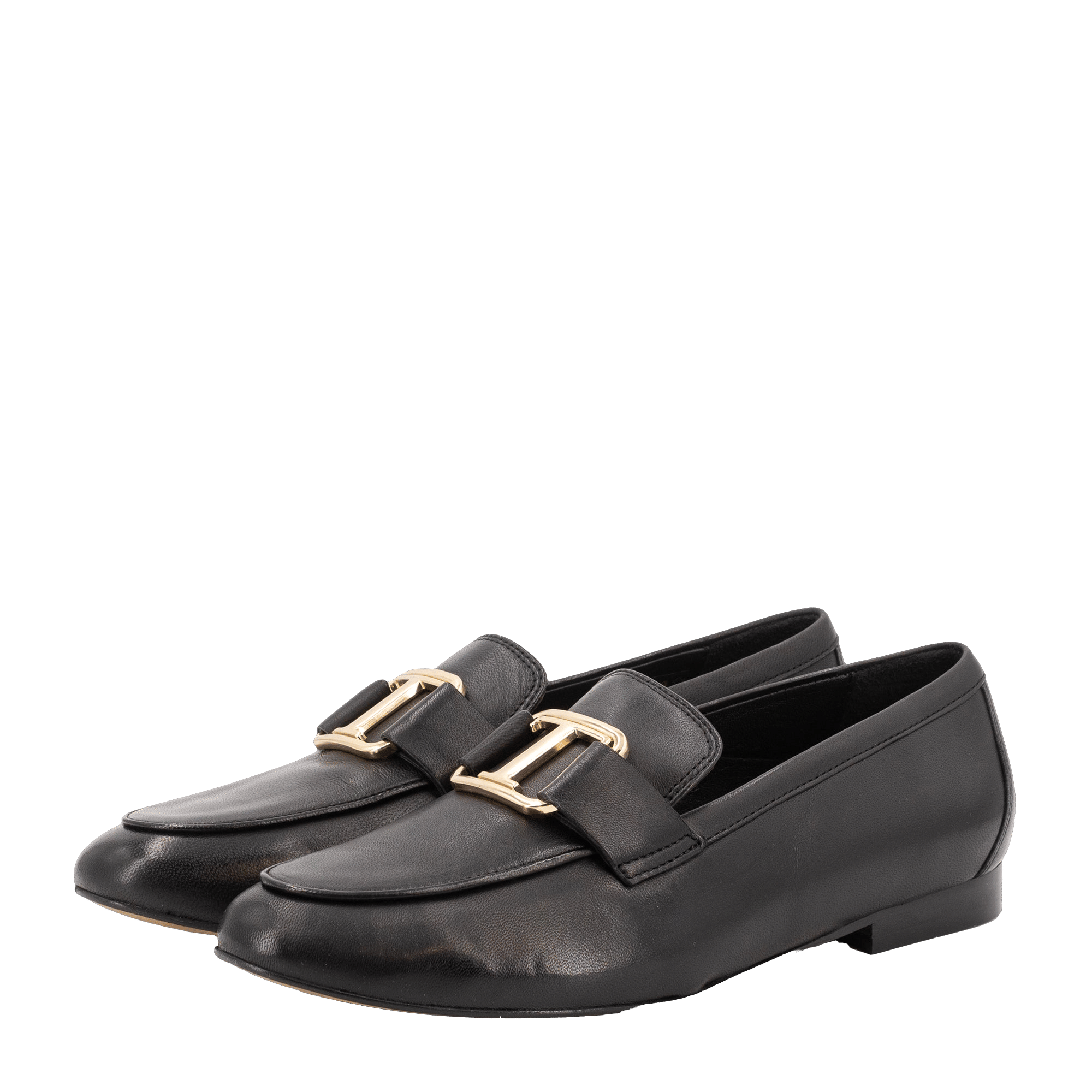 BLACK LEATHER LOAFER made by Toral