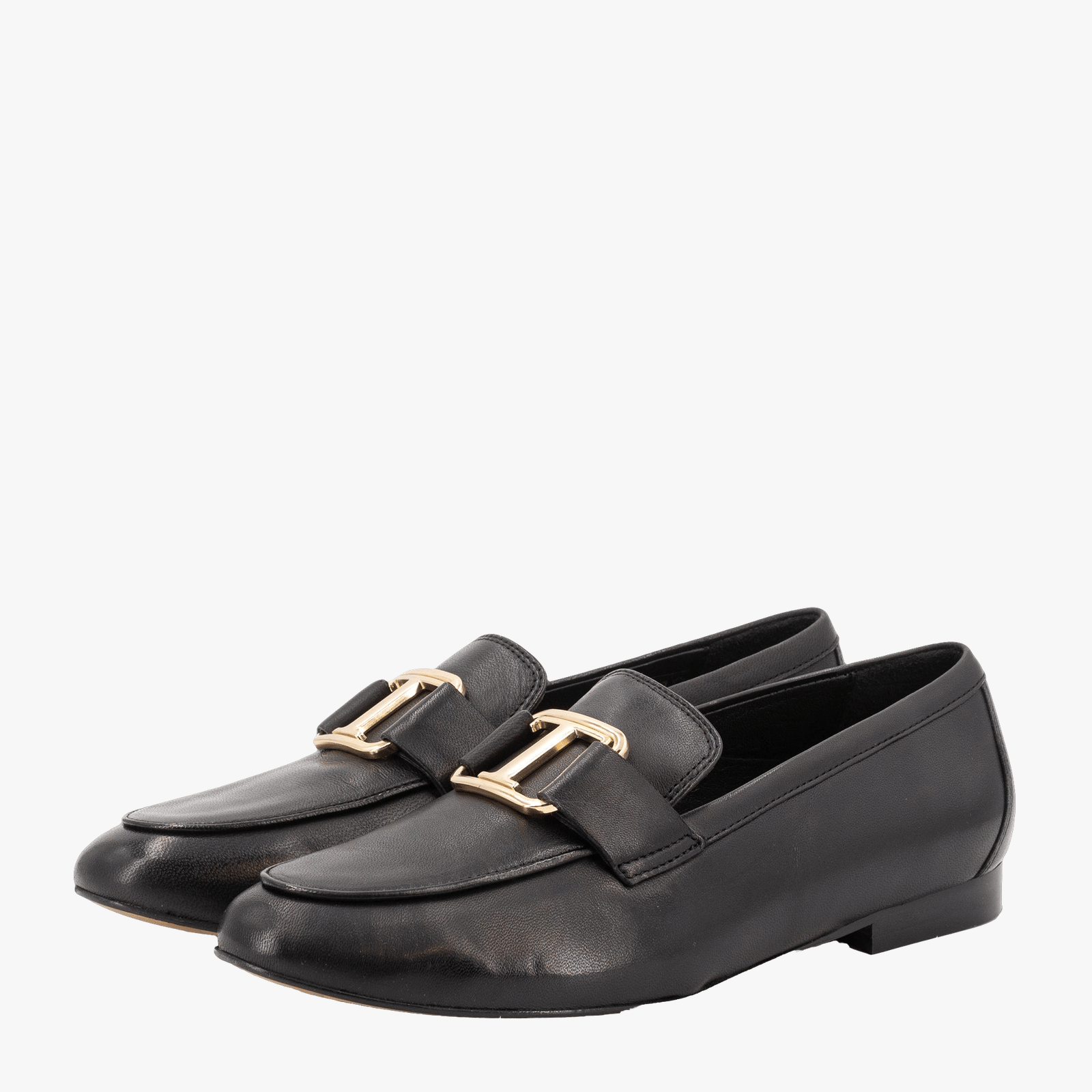 BLACK LEATHER LOAFER made by Toral