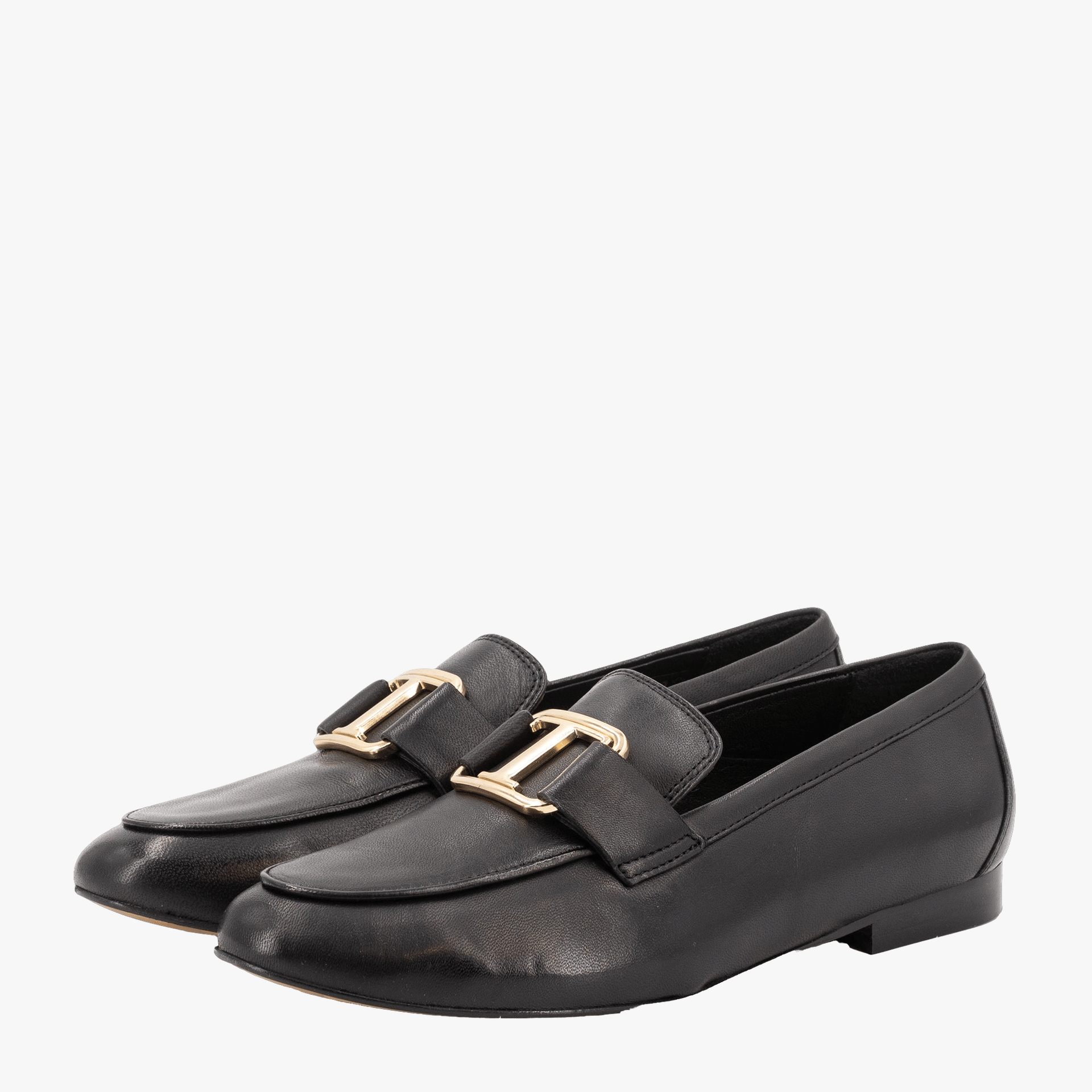 BLACK LEATHER LOAFER made by Toral