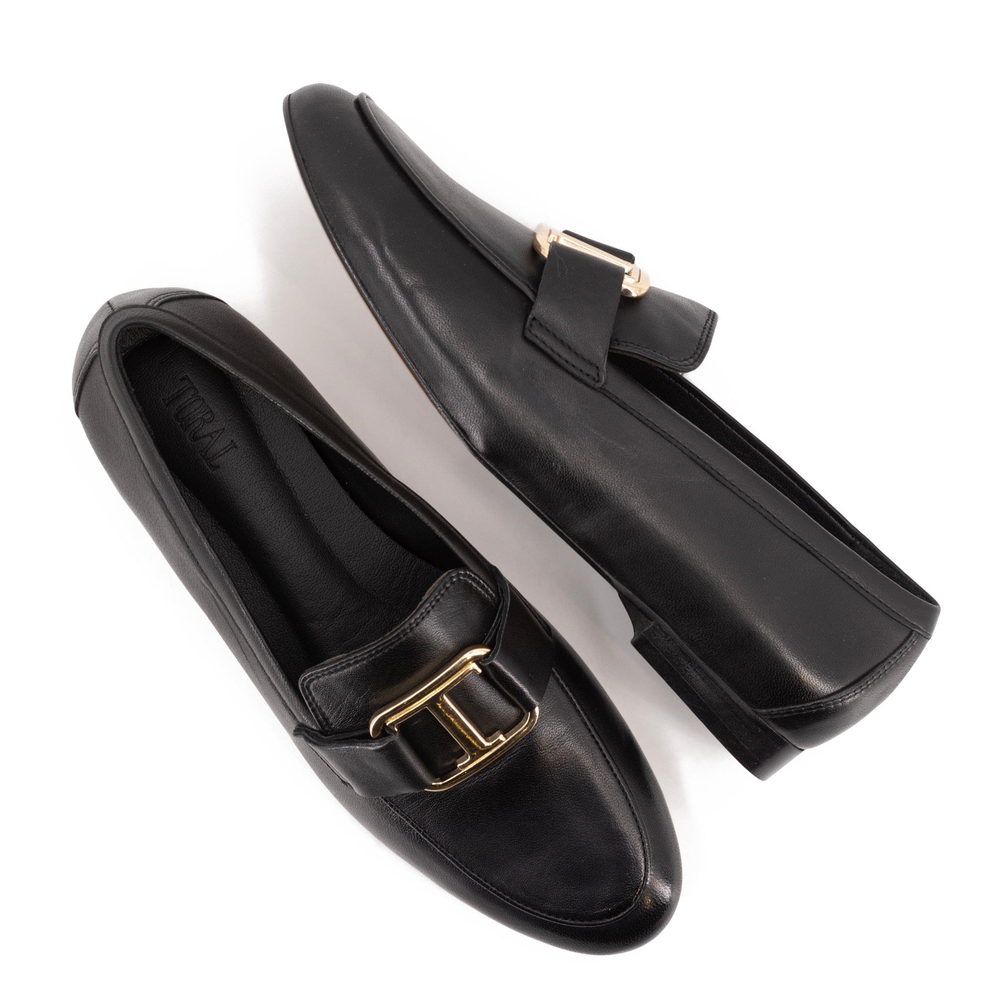 BLACK LEATHER LOAFER made by Toral