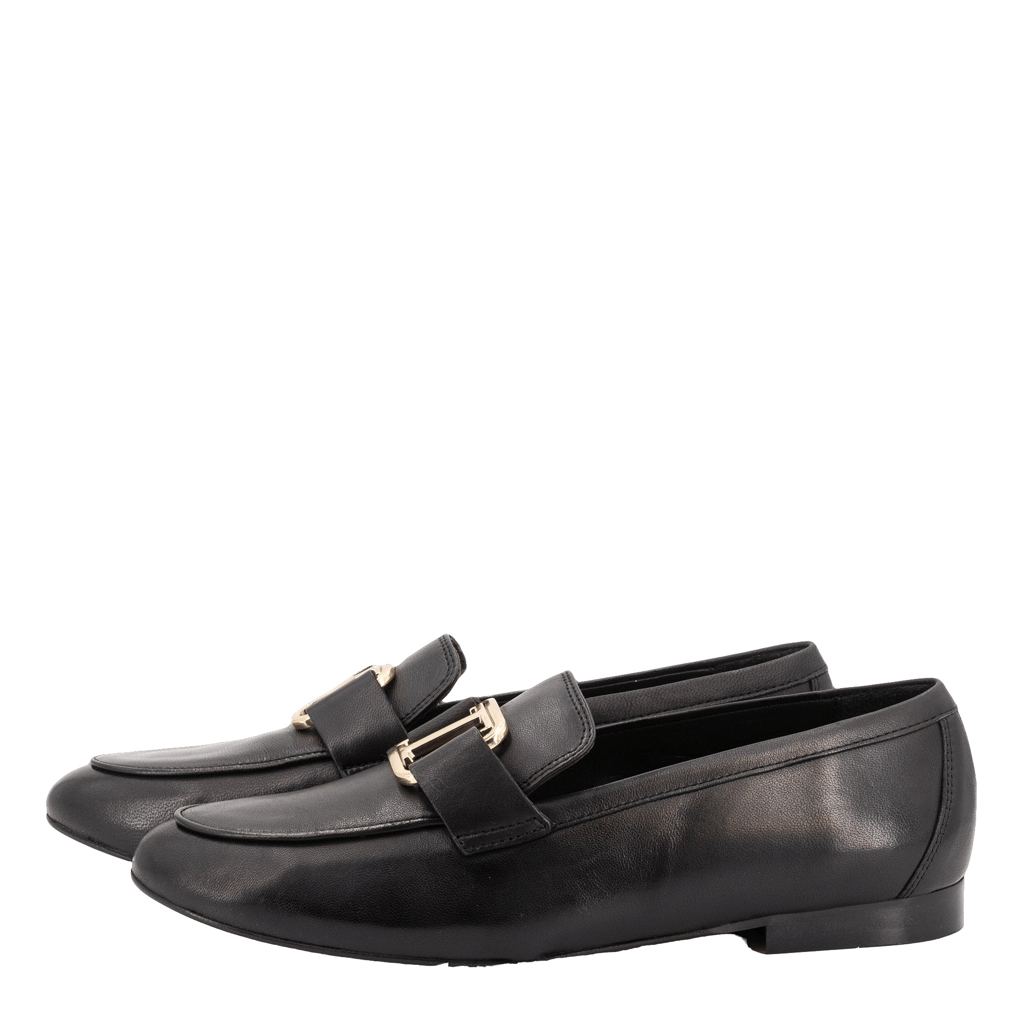 BLACK LEATHER LOAFER made by Toral