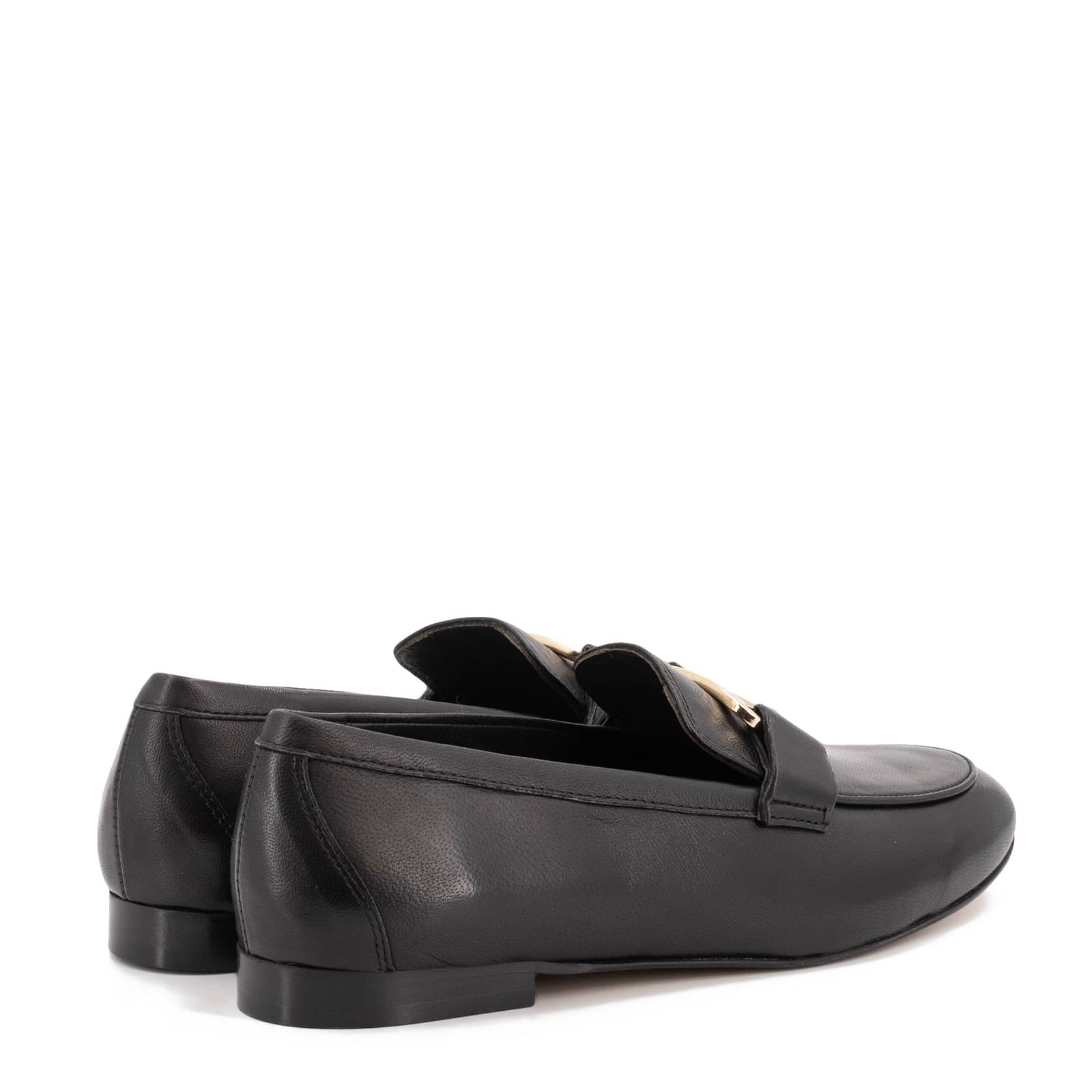 BLACK LEATHER LOAFER made by Toral