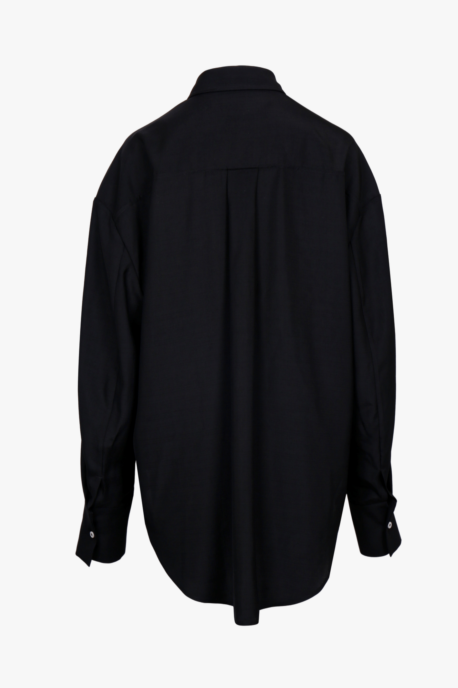 BLACK JAPANESE VISCOSE BUTTON-UP SHIRT made by YIBRI