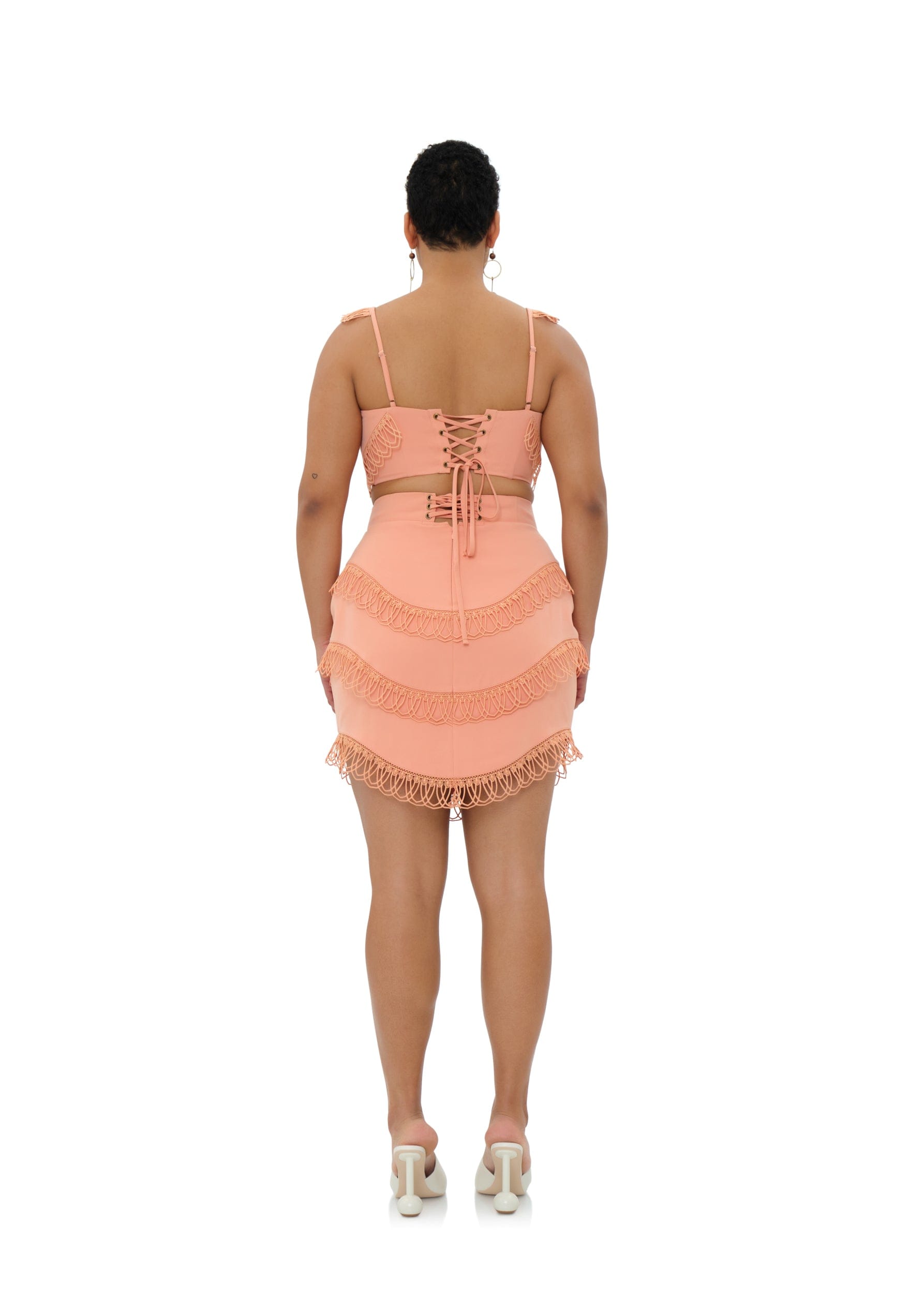 RIZO CORSET SKIRT - POWDER PEACH made by Andrea Iyamah