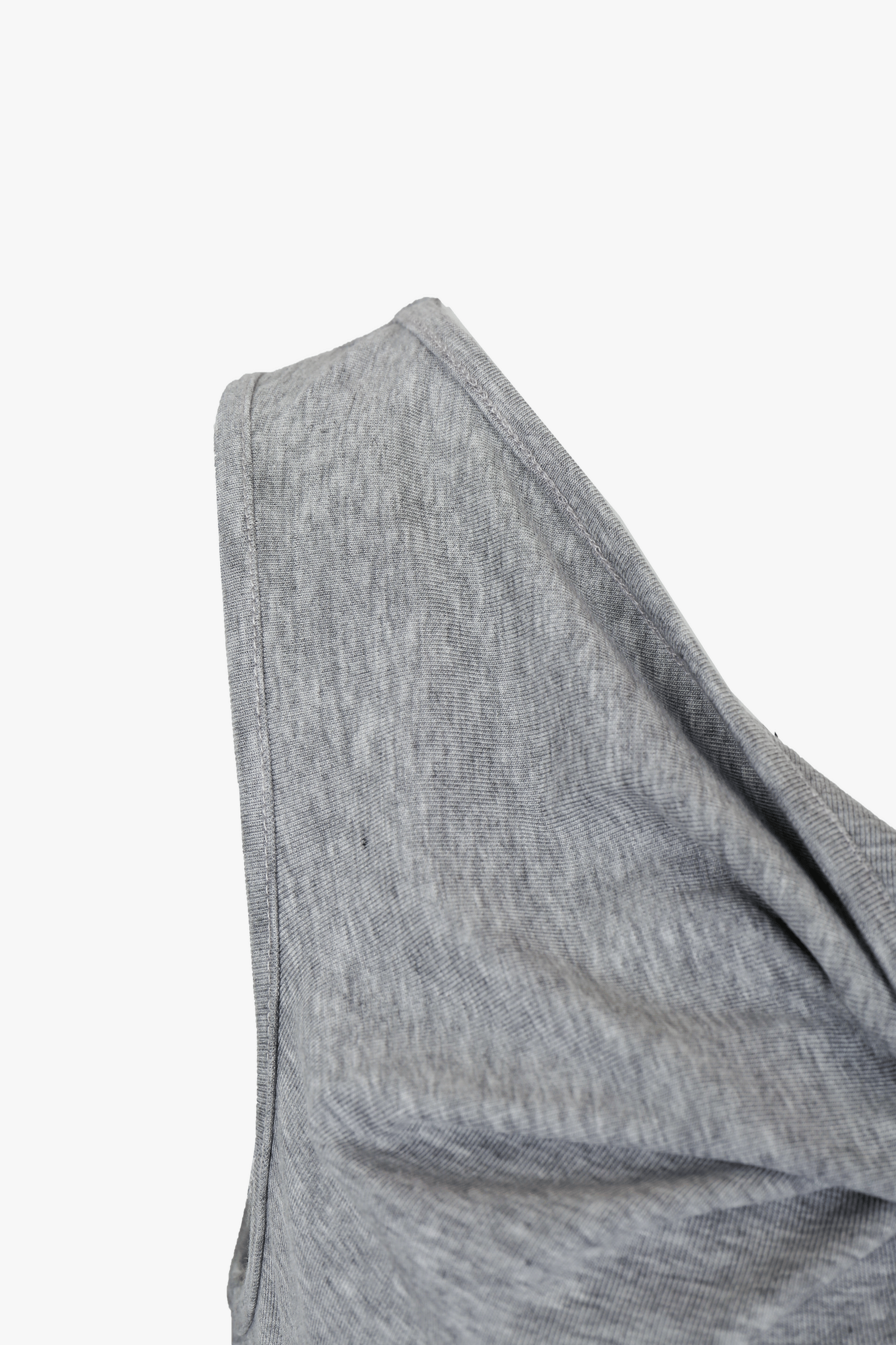 HEATHER GREY TWISTED FRONT JERSEY CROP TOP made by YIBRI