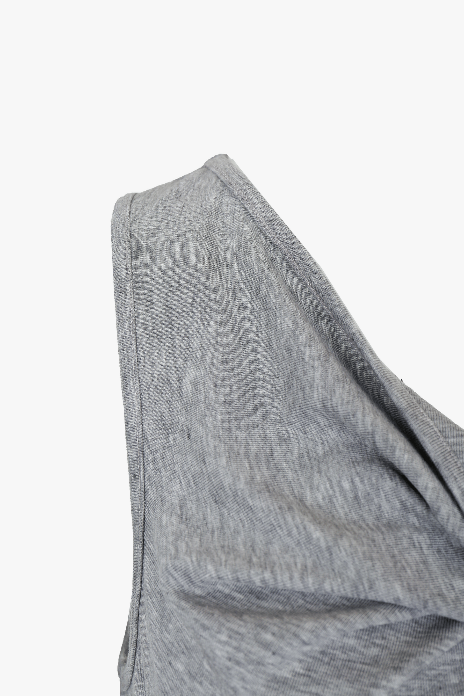 HEATHER GREY TWISTED FRONT JERSEY CROP TOP made by YIBRI