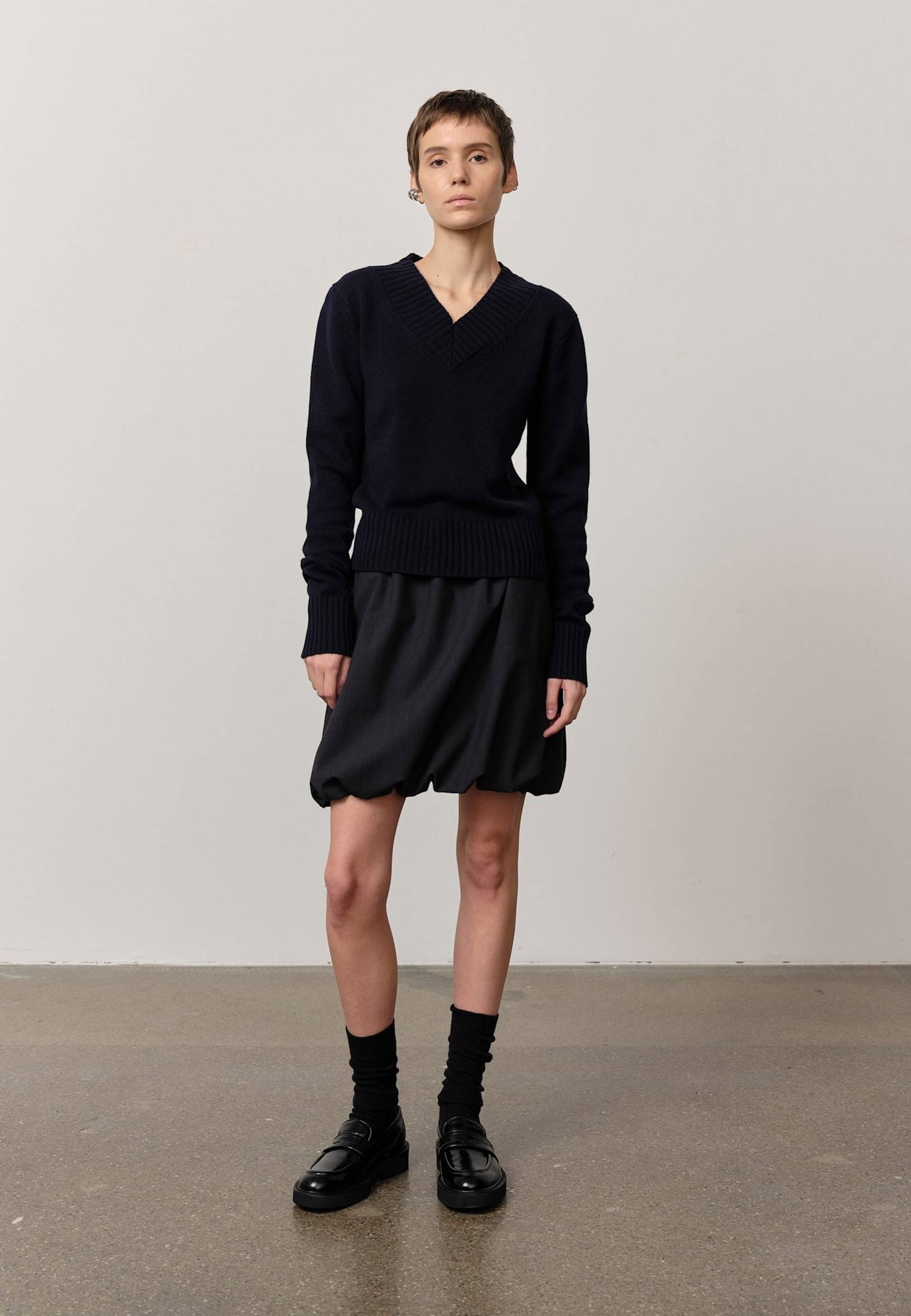 Evans Skirt - Navy Melange made by HERSKIND