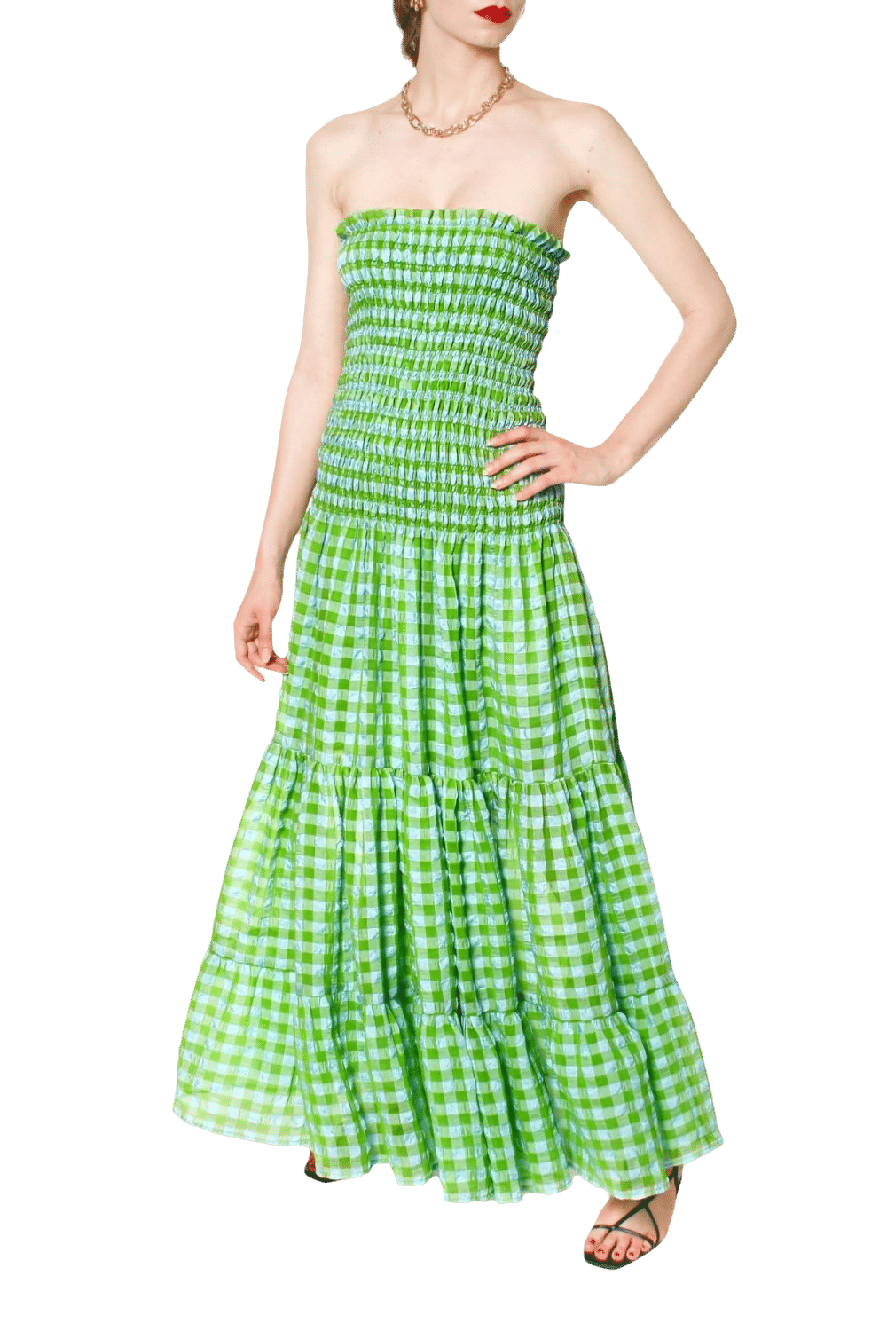 Dress Maya Tender Shoots in Green made by HALEWSKI