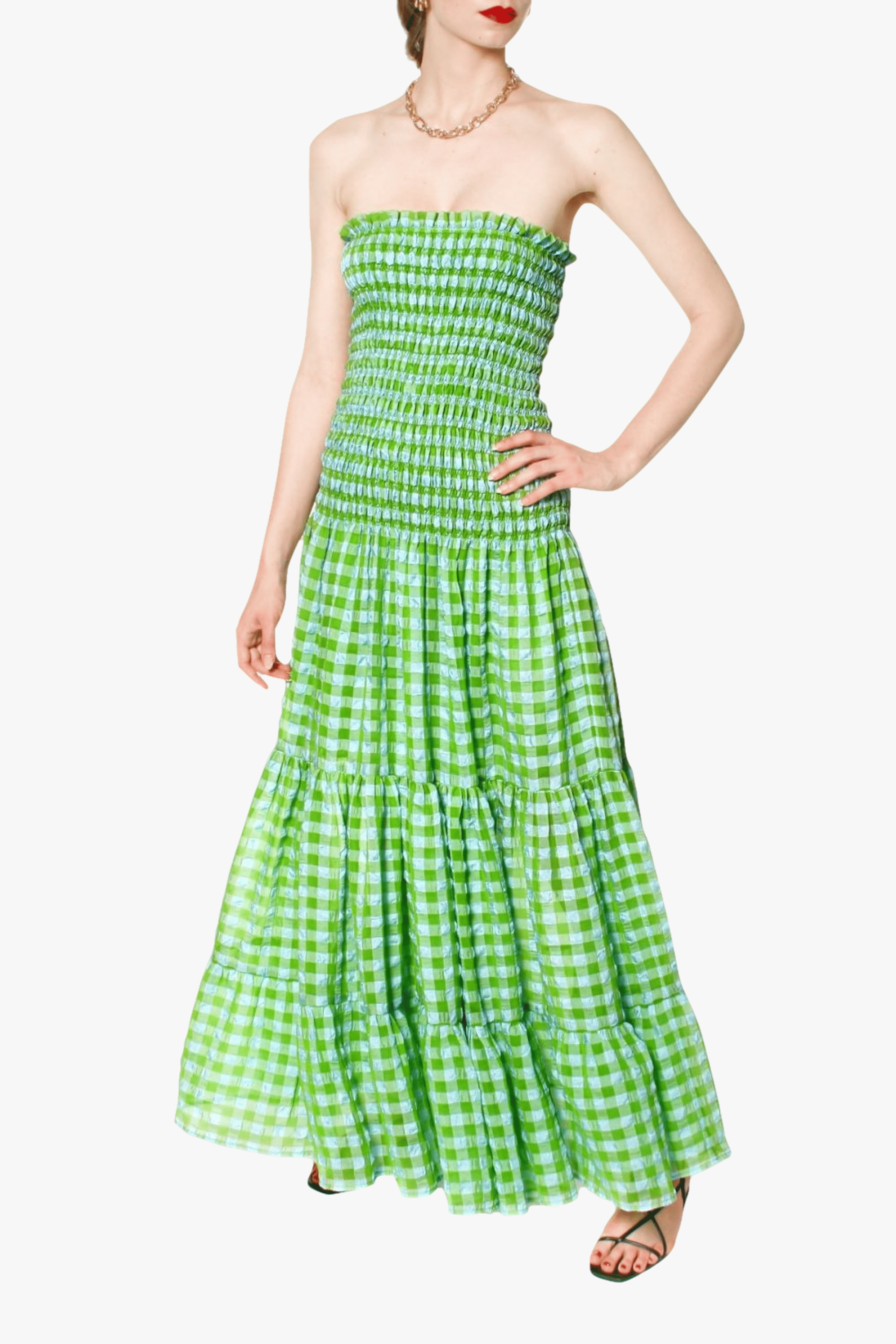 Dress Maya Tender Shoots in Green made by HALEWSKI