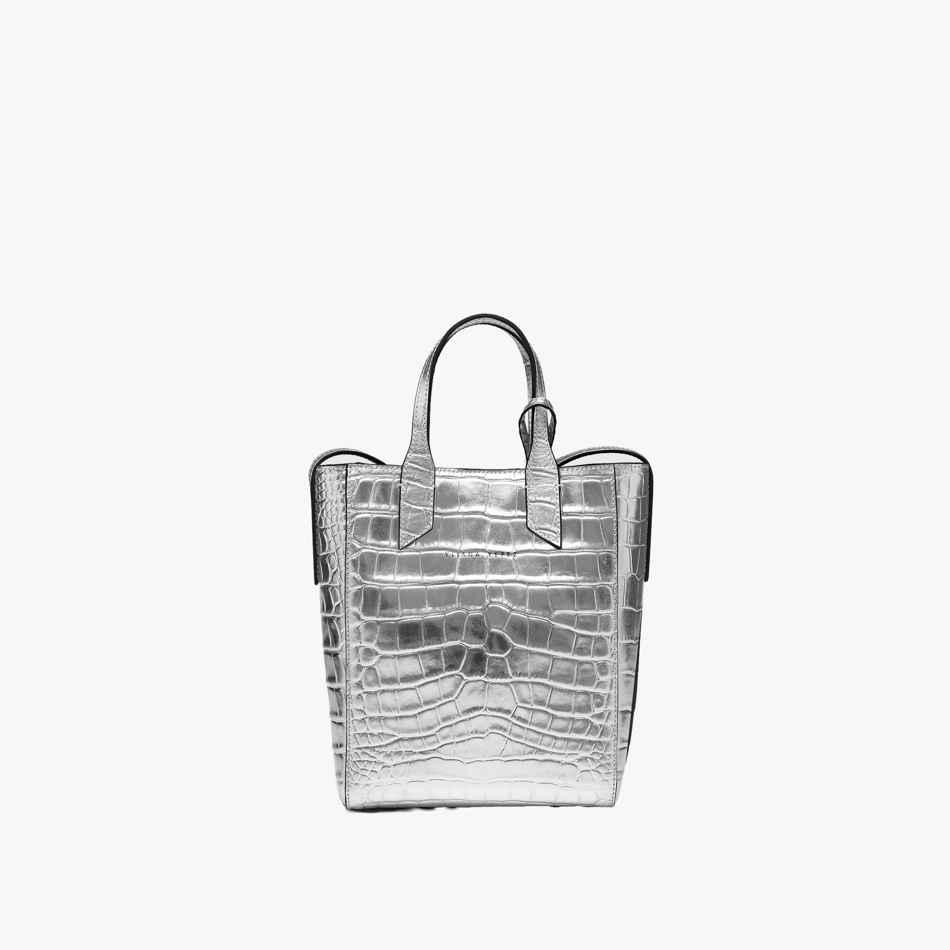 Mini Sarah croc silver made by Yliana Yepez