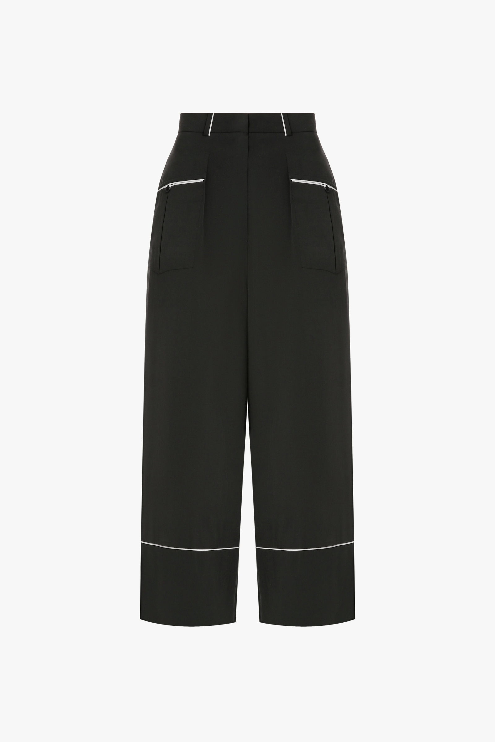 Pajama trousers with white piping made by A.M.G