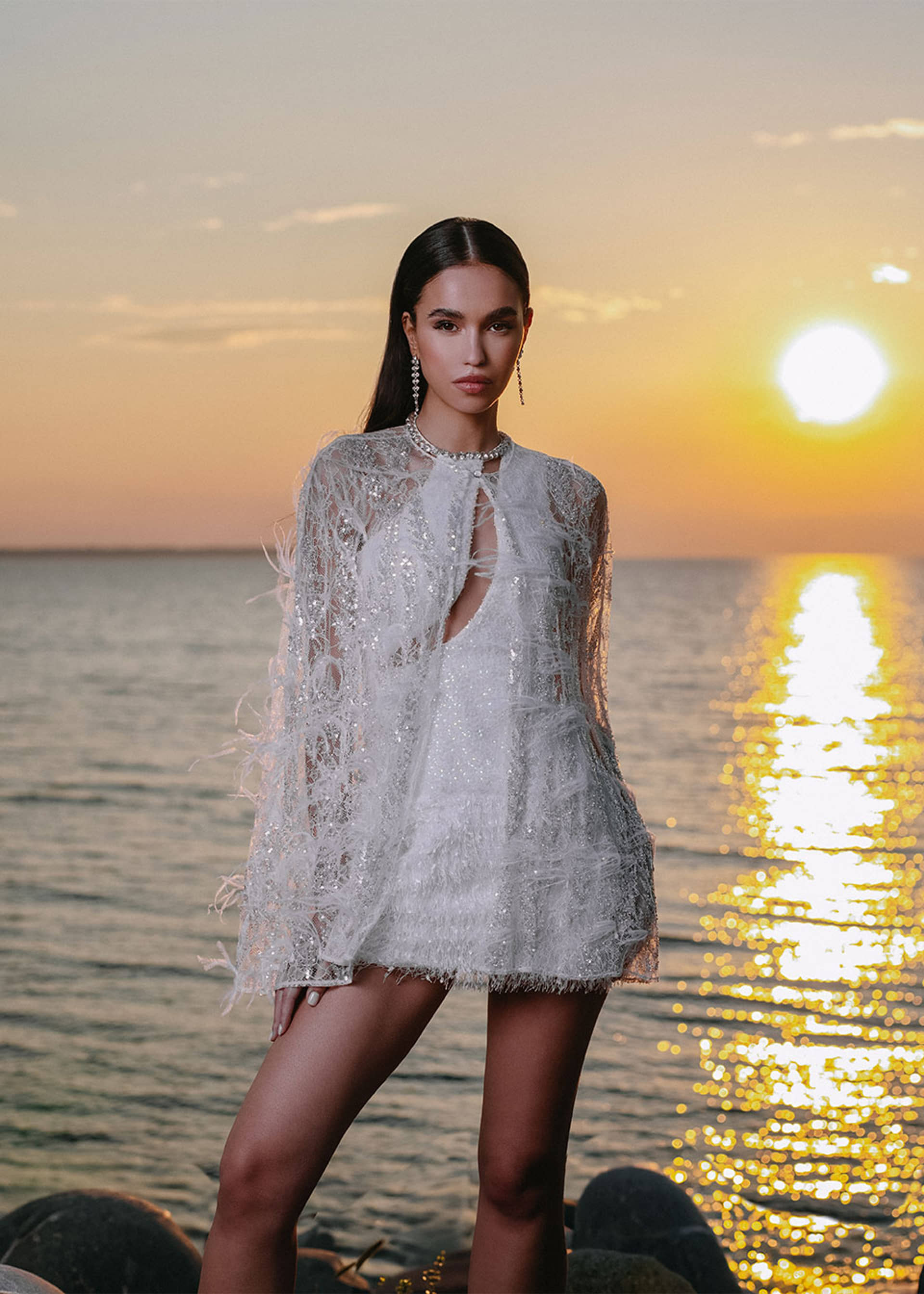 Crystal sequin mini dress made by Monika Dimova