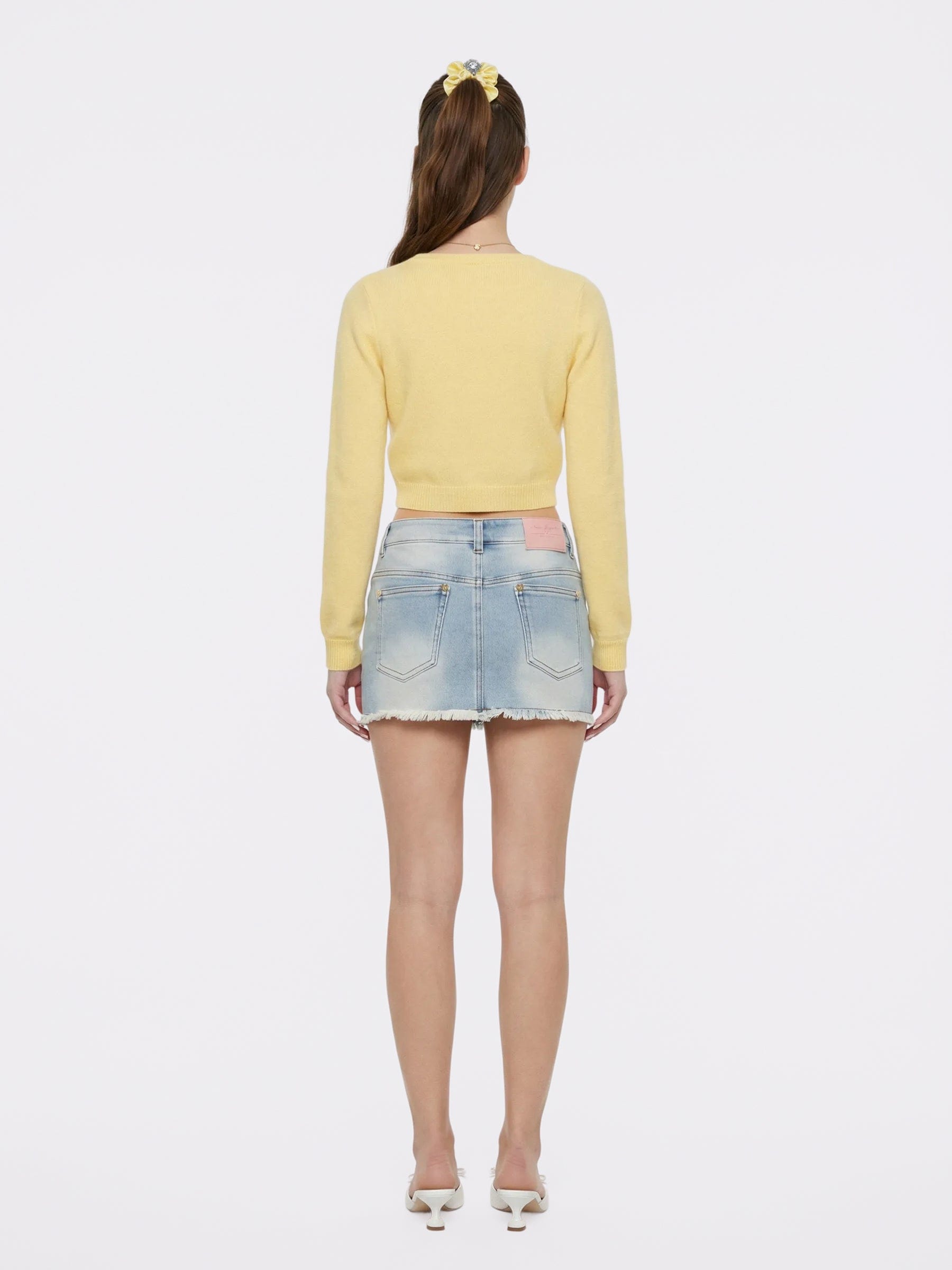 Lexi Low-Rise Light Blue Denim Mini Skirt made by Nana Jacqueline