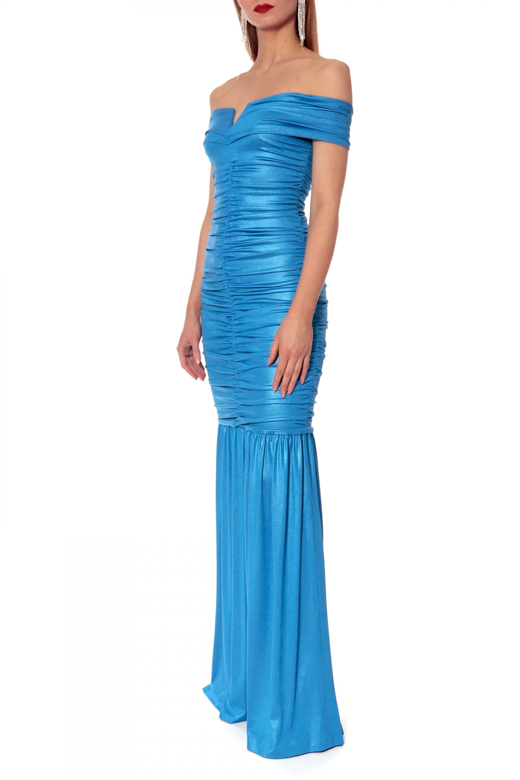 Dress Elizabeth Blue Aster in Blue made by HALEWSKI