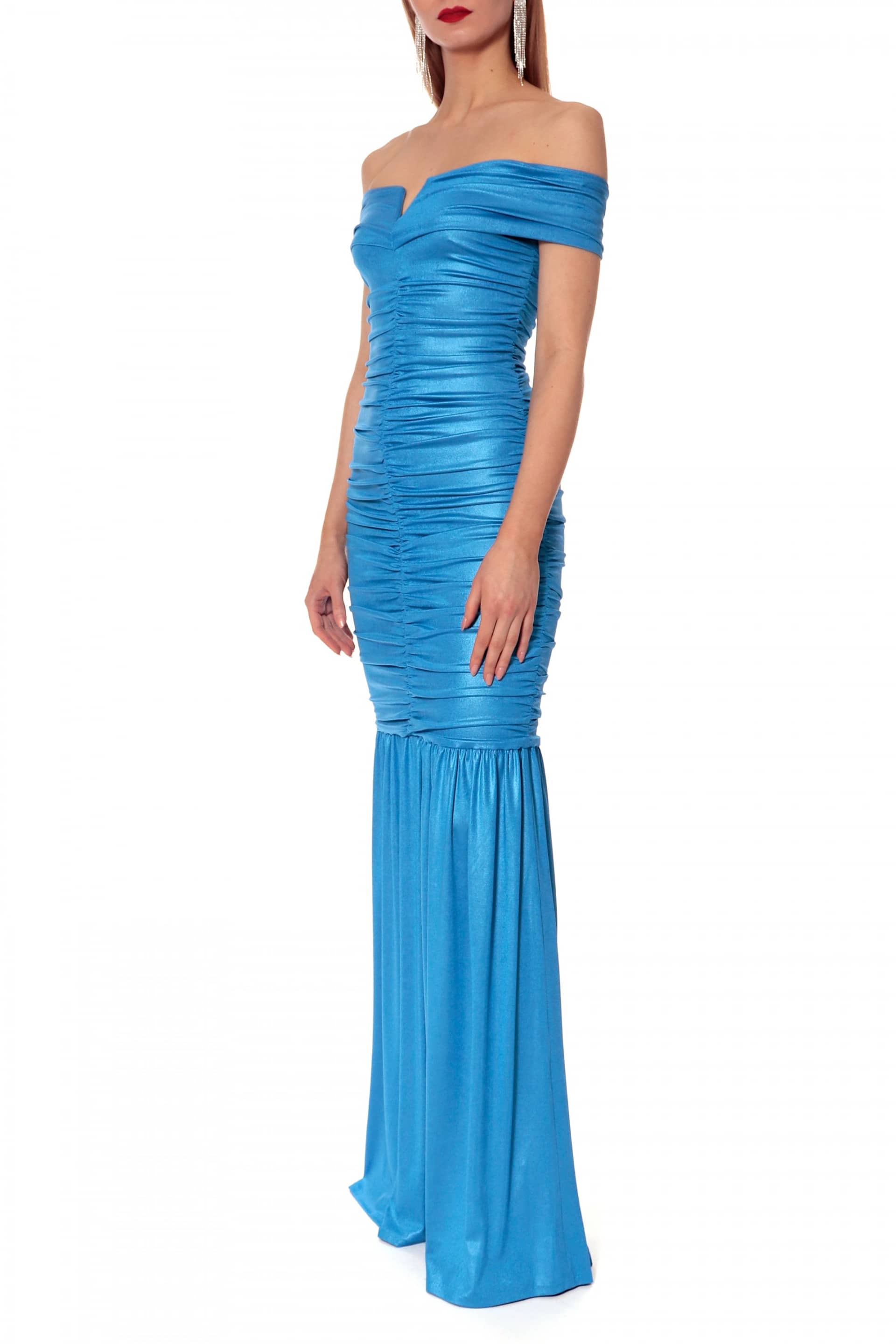 Dress Elizabeth Blue Aster in Blue made by HALEWSKI