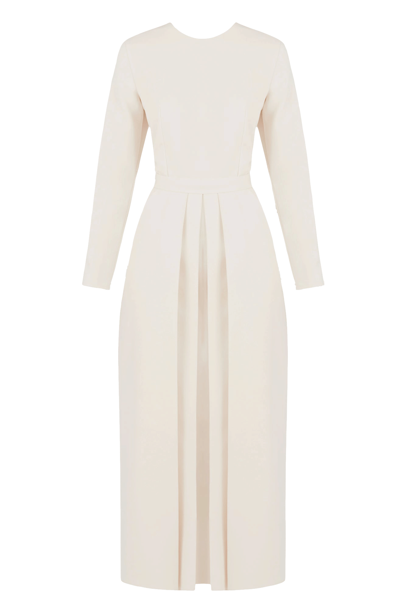 TILDA pastel cream classic pleated midi dress in White made by UNDRESS