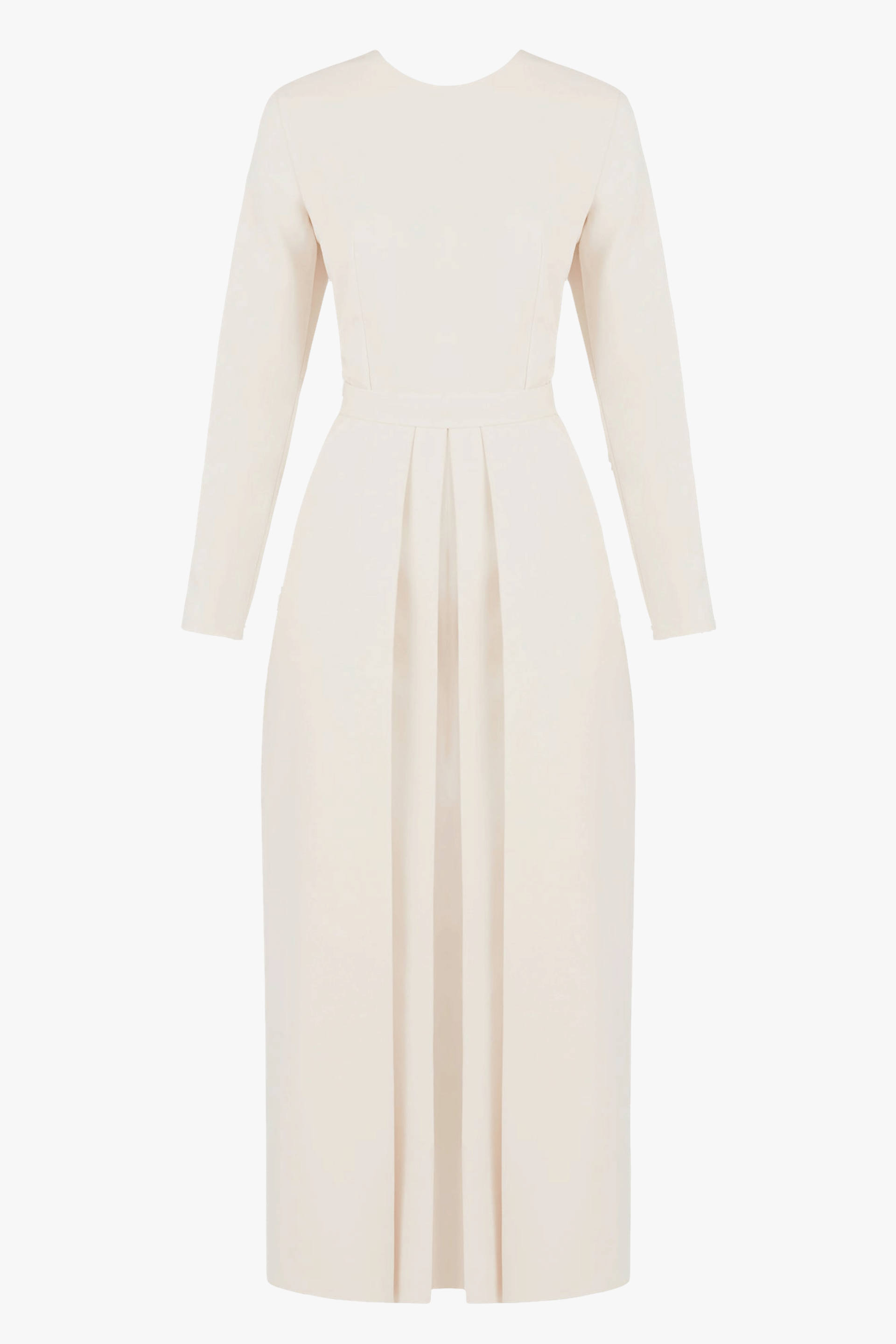 TILDA pastel cream classic pleated midi dress in White made by UNDRESS