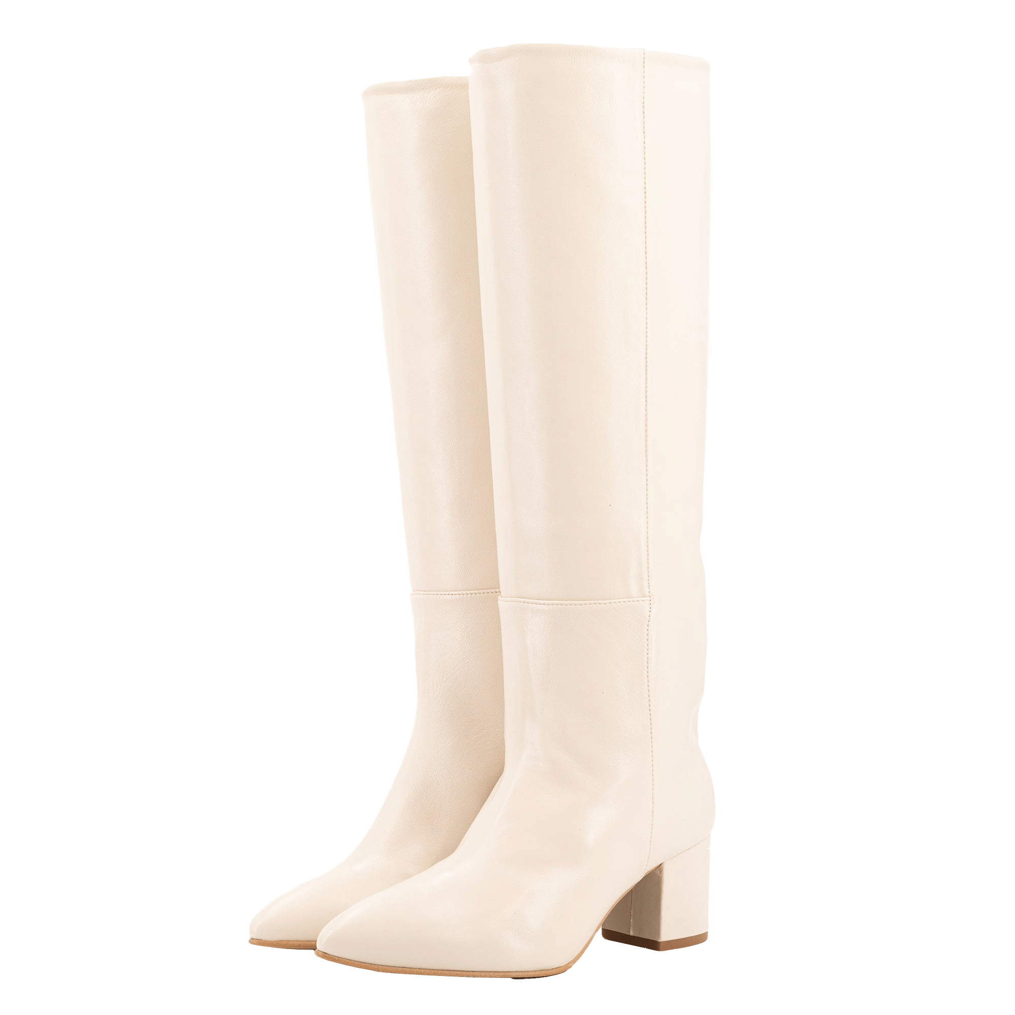 OFF-WHITE LEATHER TALL BOOTS made by Toral