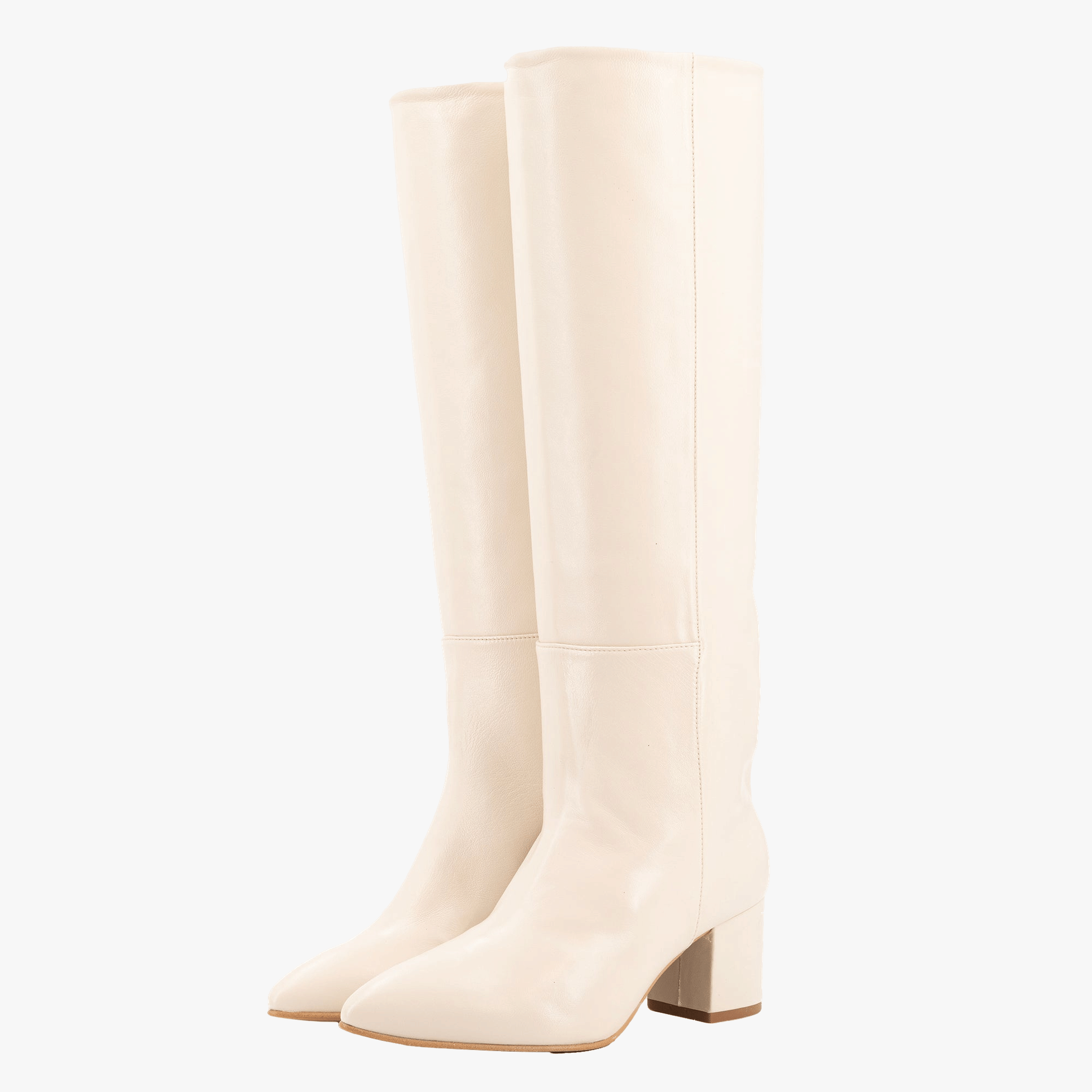 OFF-WHITE LEATHER TALL BOOTS made by Toral