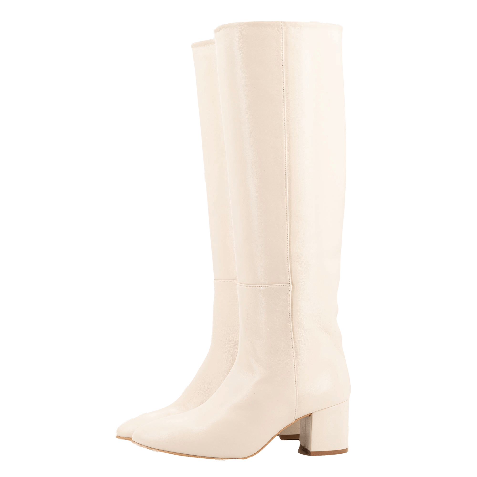 OFF-WHITE LEATHER TALL BOOTS made by Toral