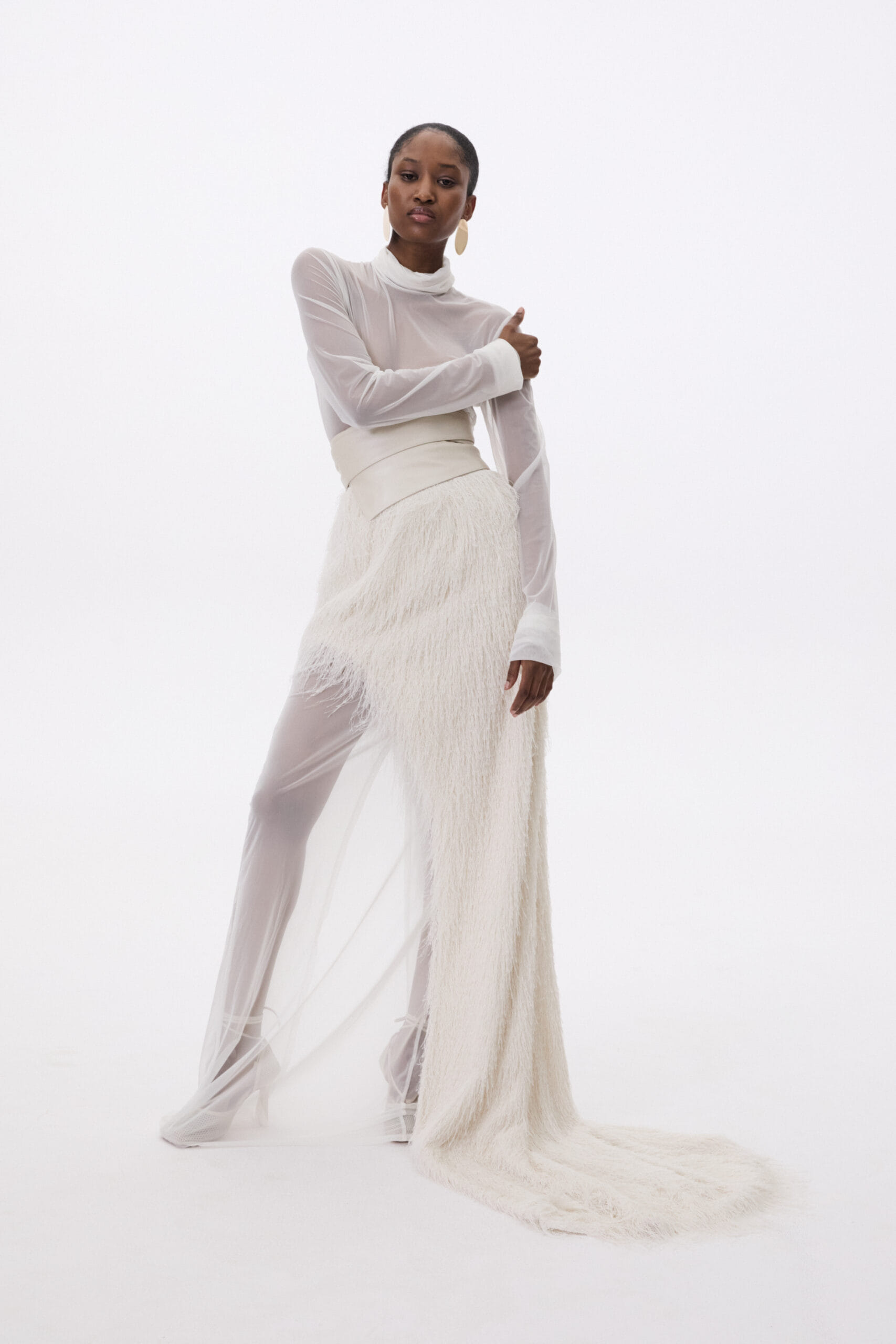 Skirt With Side Cutout And Fringes made by YAVORSKA