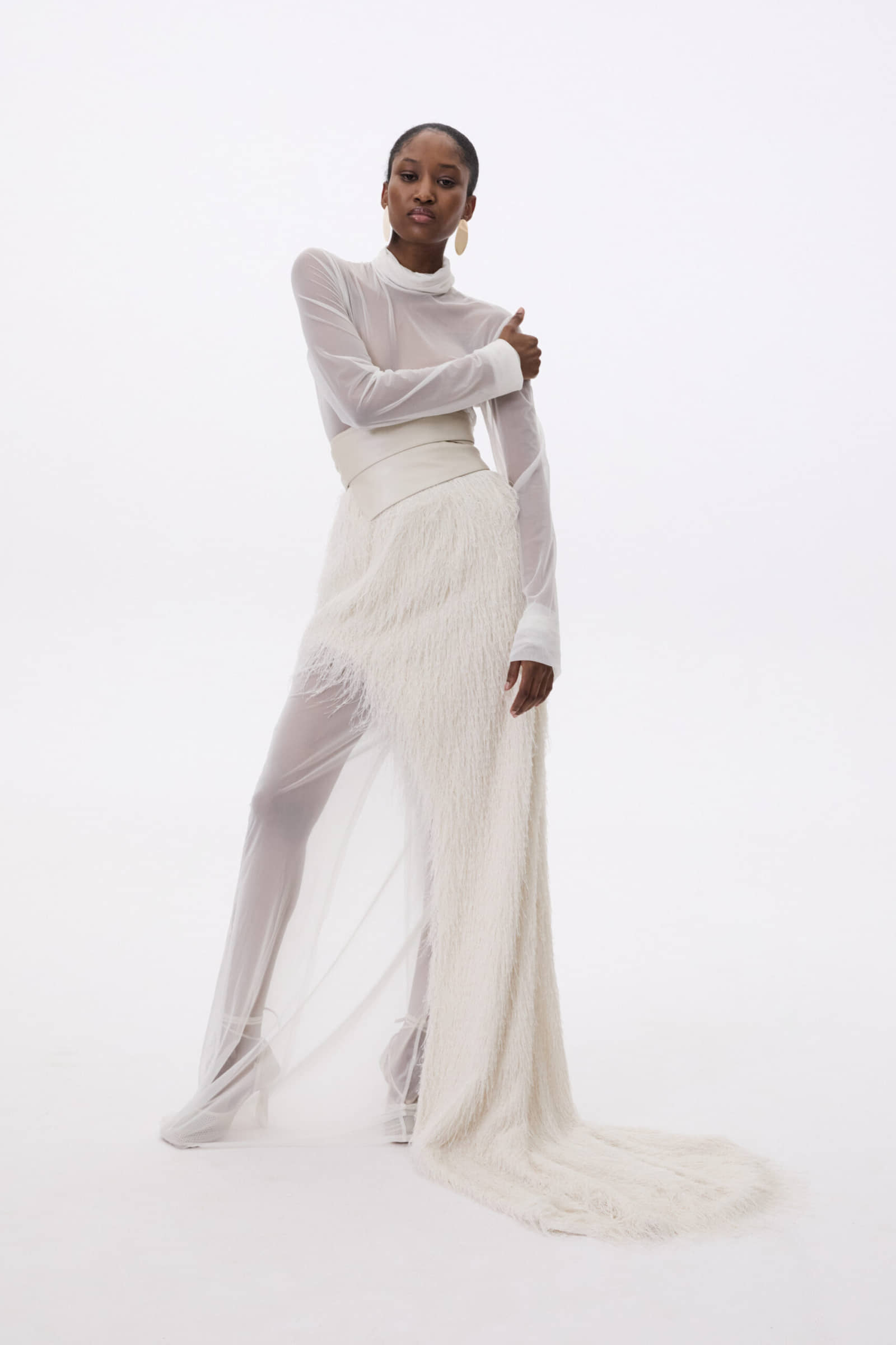 Skirt With Side Cutout And Fringes made by YAVORSKA