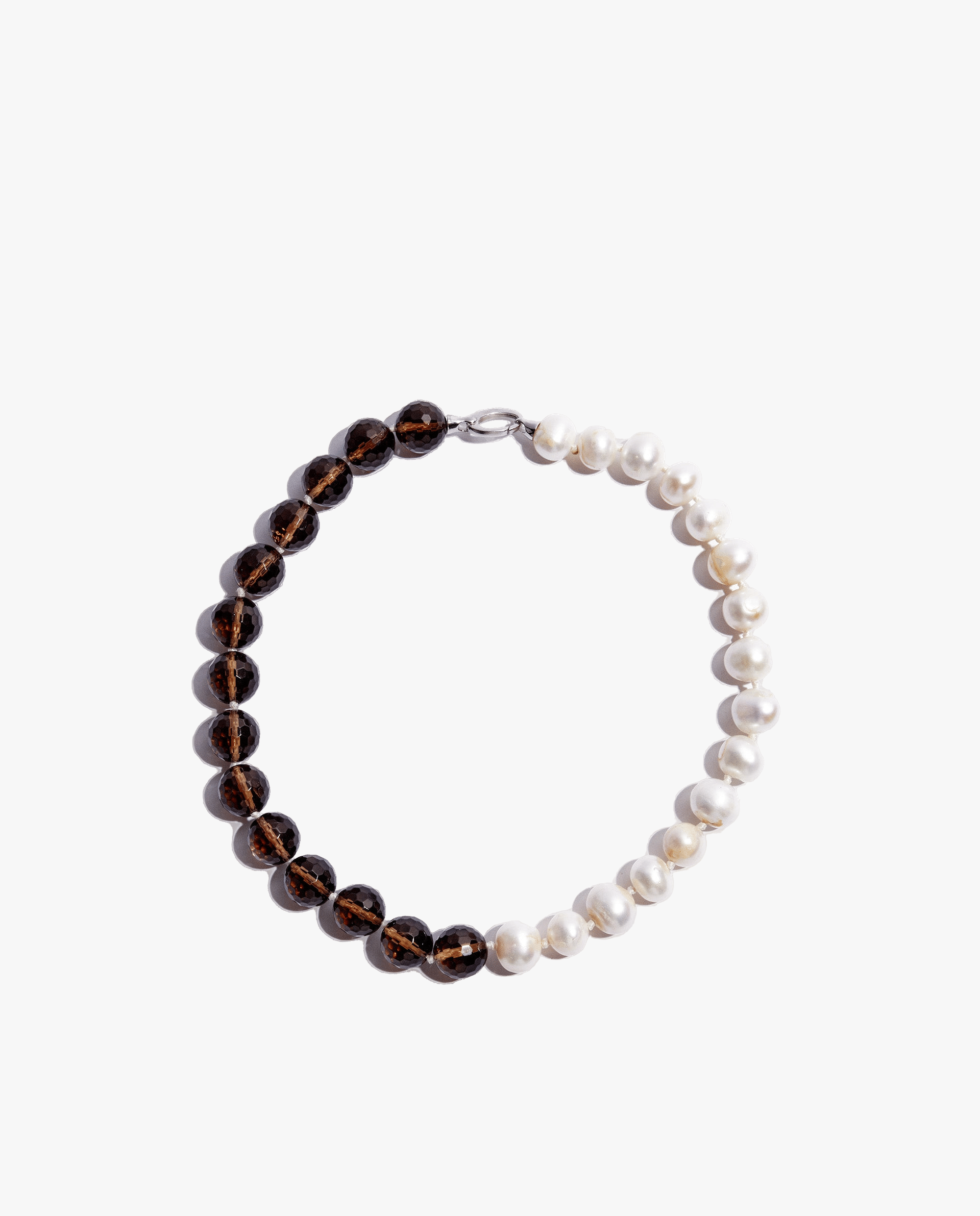 Nina necklace in natural pearls and quartz made by Phialebel