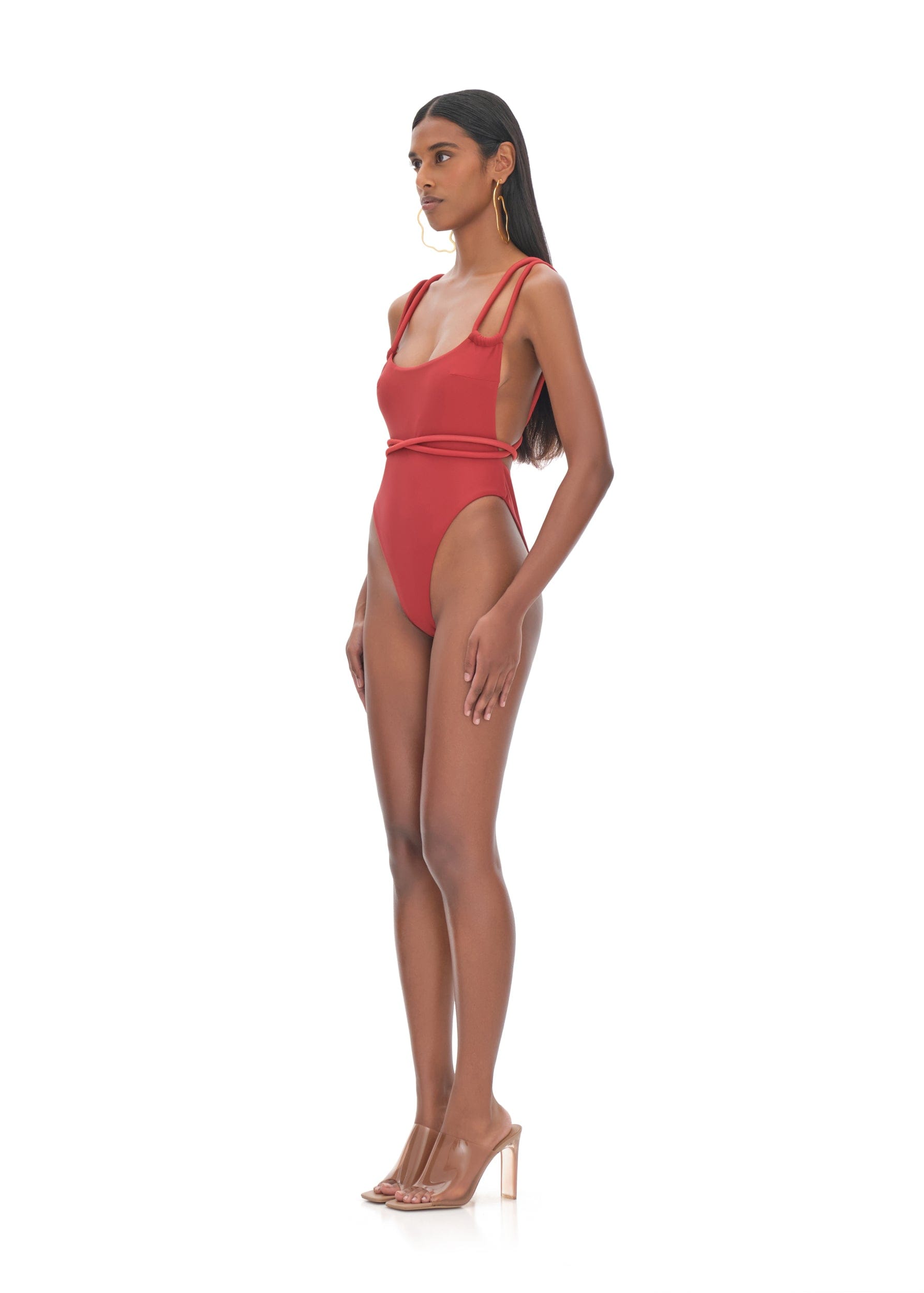 LIMA RED ONE PIECE SWIMSUIT made by Andrea Iyamah