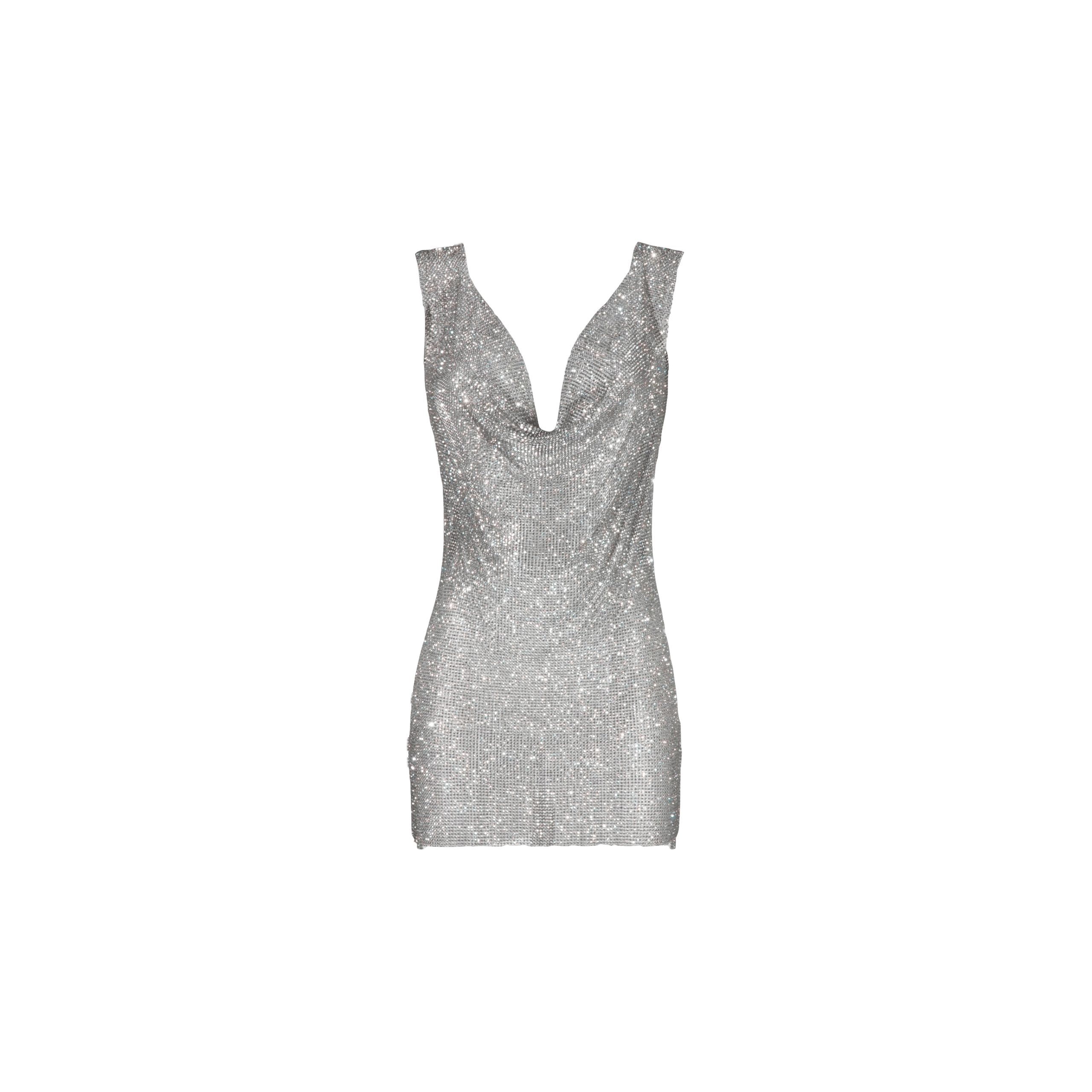 Silver crystals draped dress made by Daniele Morena