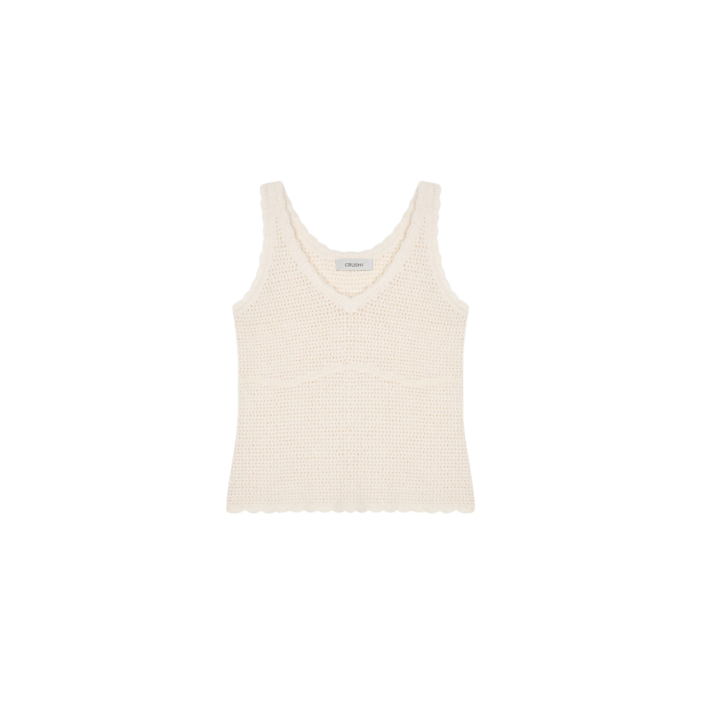 BOUCLÉ POINTELLE V-NECK TANK TOP made by CRUSH Collection