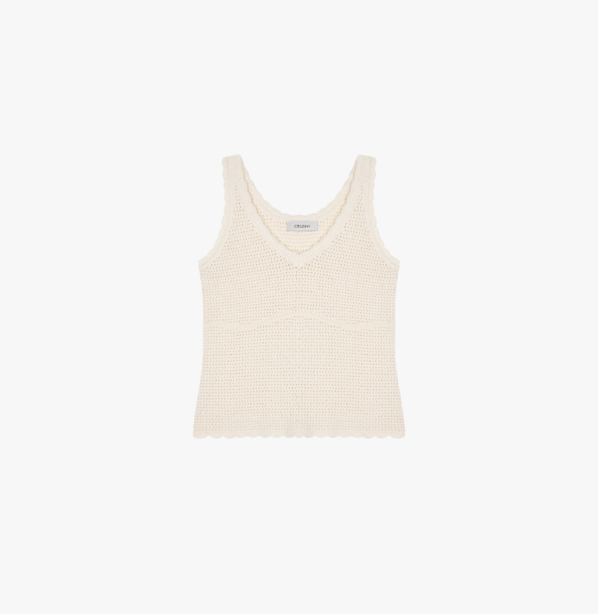 BOUCLÉ POINTELLE V-NECK TANK TOP made by CRUSH Collection