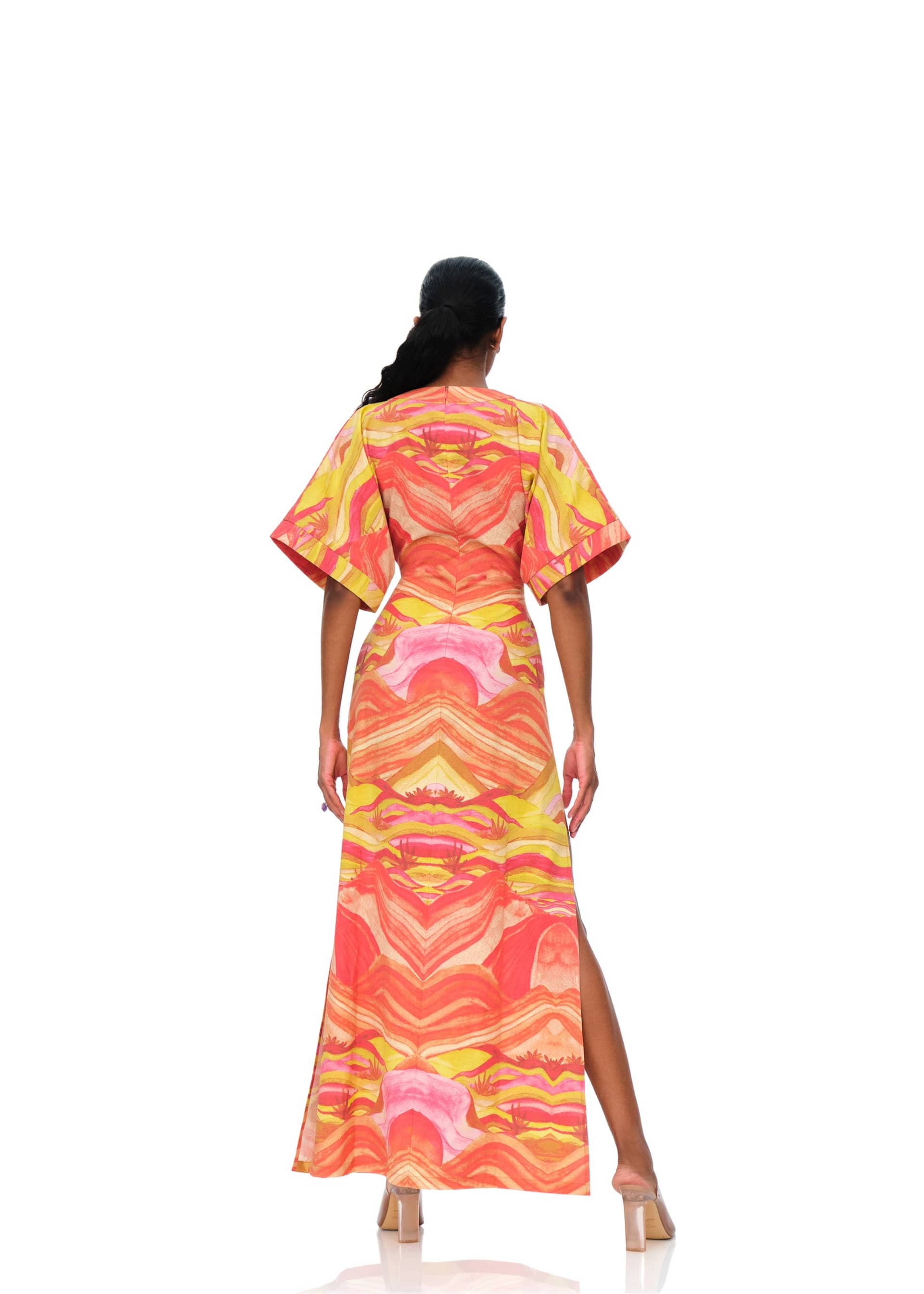ALYMA KAFTAN DRESS - SUNSET in Multi color made by Andrea Iyamah