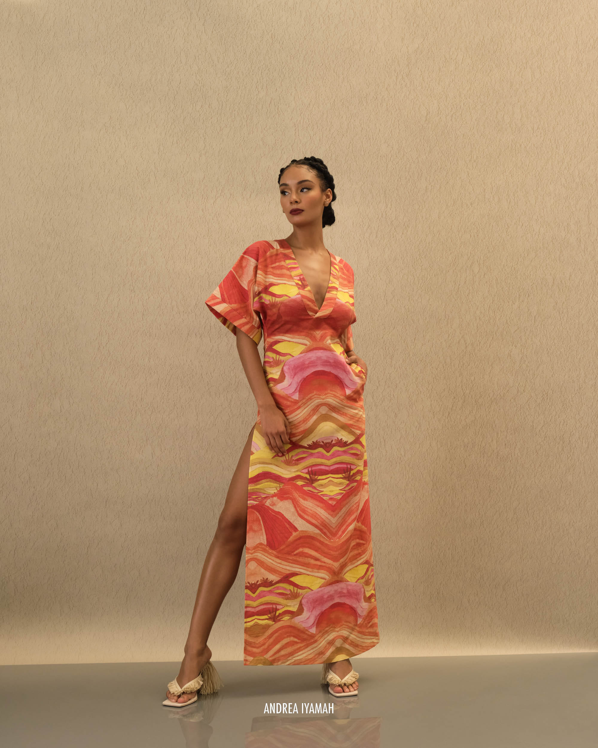 ALYMA KAFTAN DRESS - SUNSET made by Andrea Iyamah