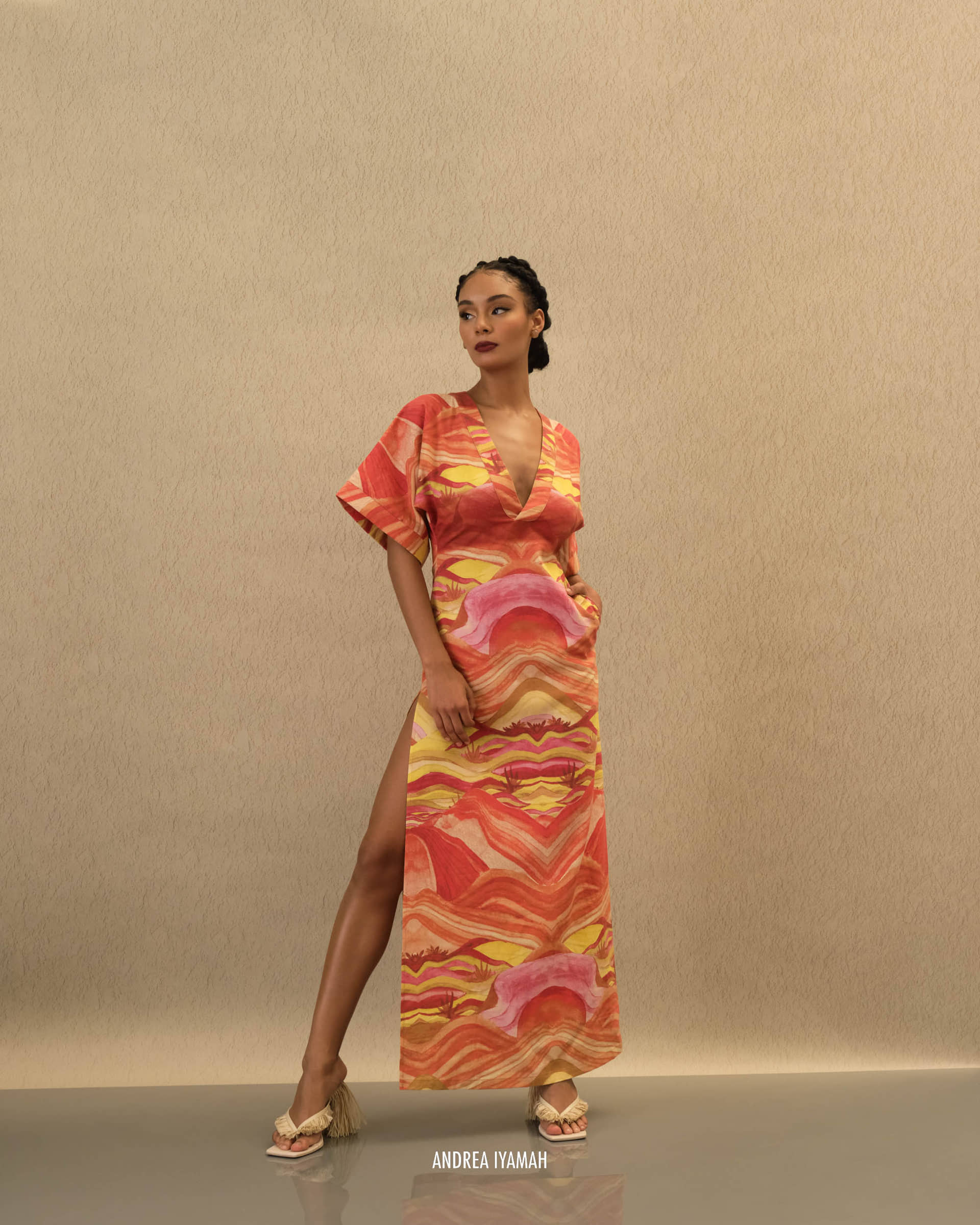 ALYMA KAFTAN DRESS - SUNSET made by Andrea Iyamah