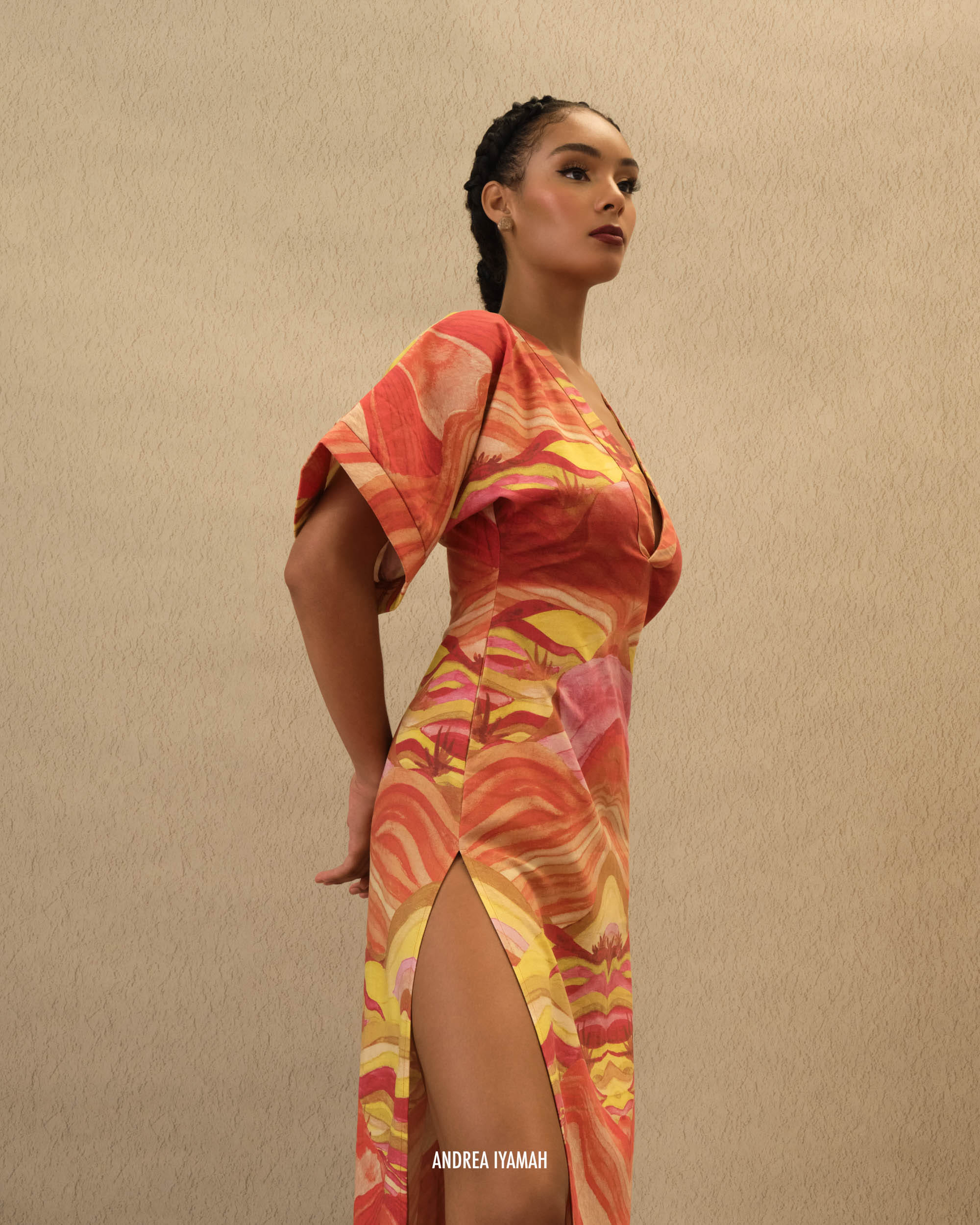 ALYMA KAFTAN DRESS - SUNSET made by Andrea Iyamah