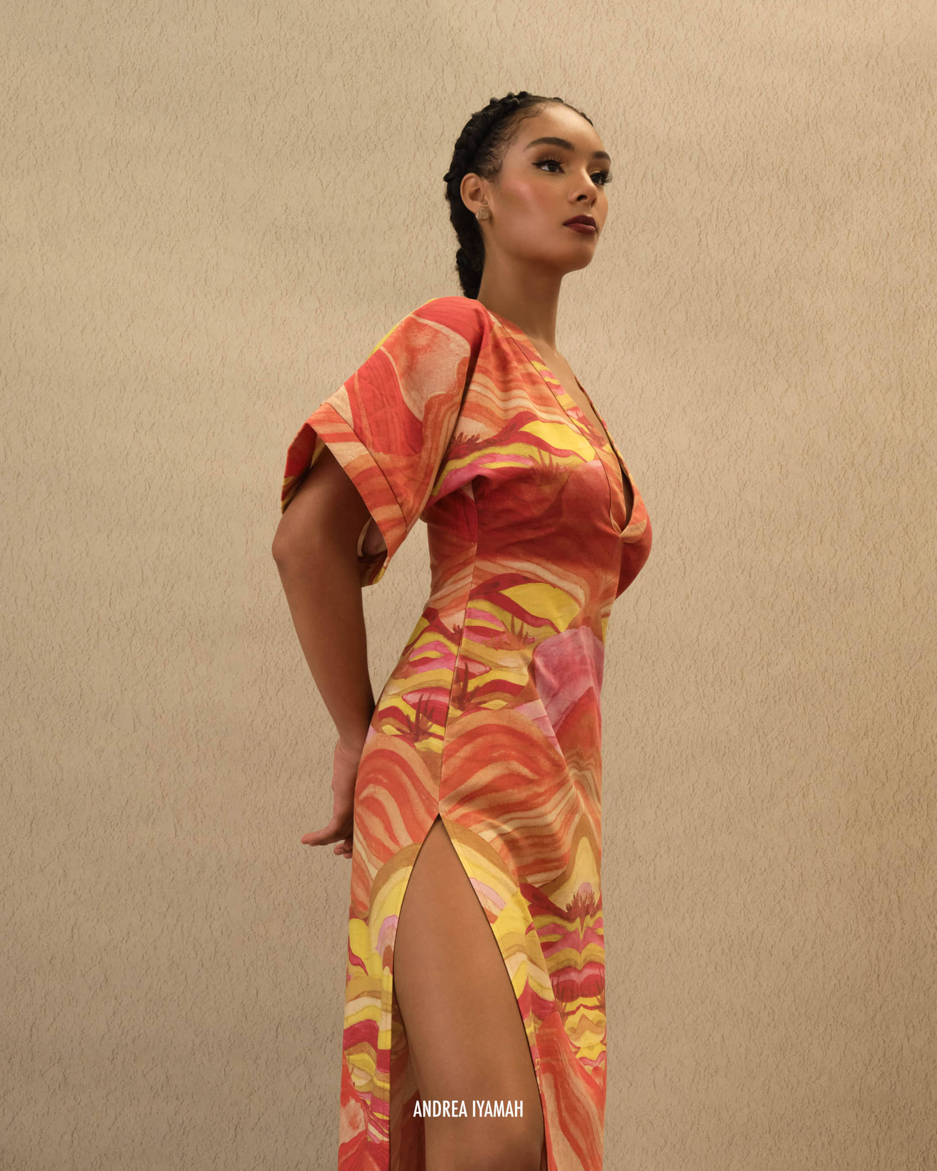 ALYMA KAFTAN DRESS - SUNSET made by Andrea Iyamah
