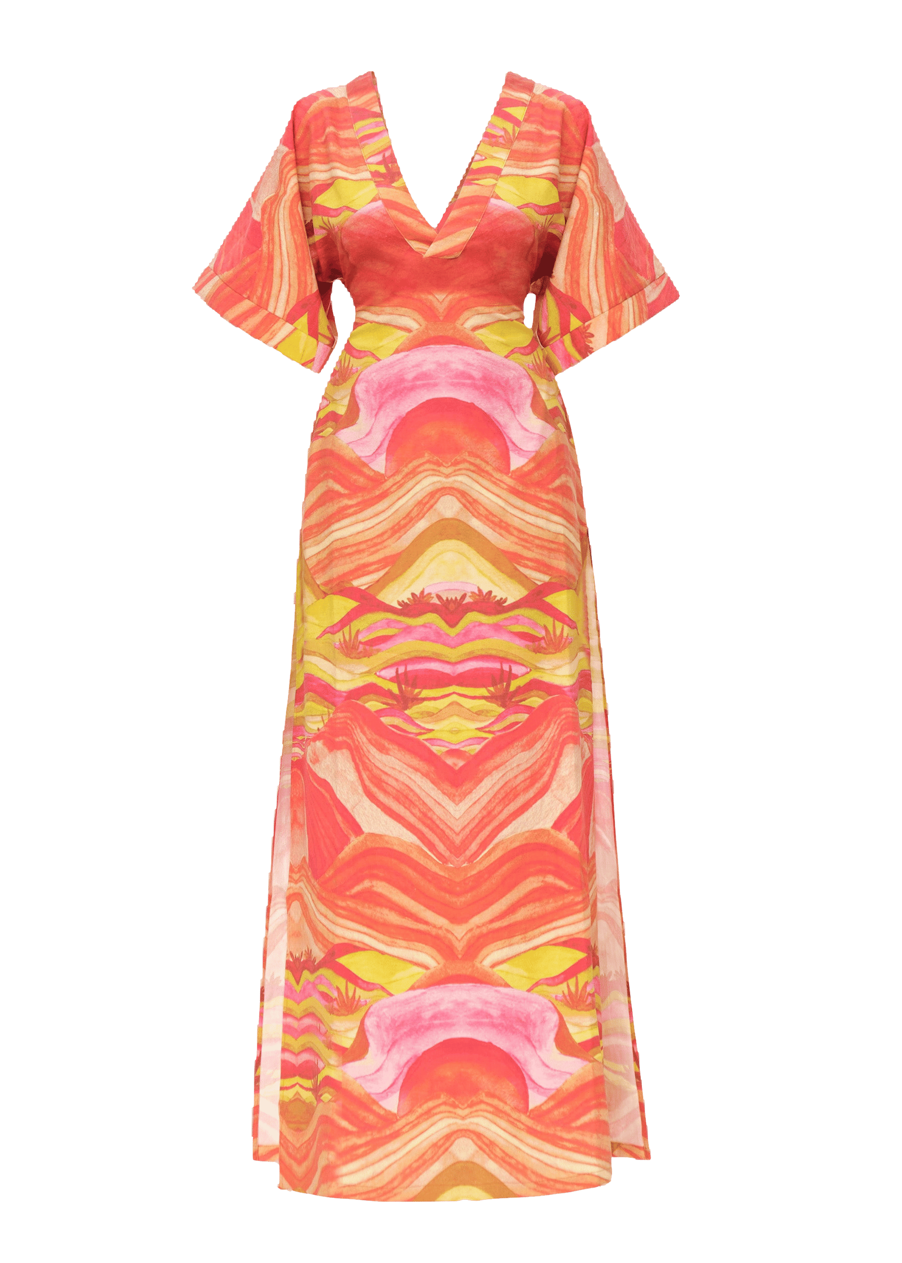 ALYMA KAFTAN DRESS - SUNSET in Multi color made by Andrea Iyamah