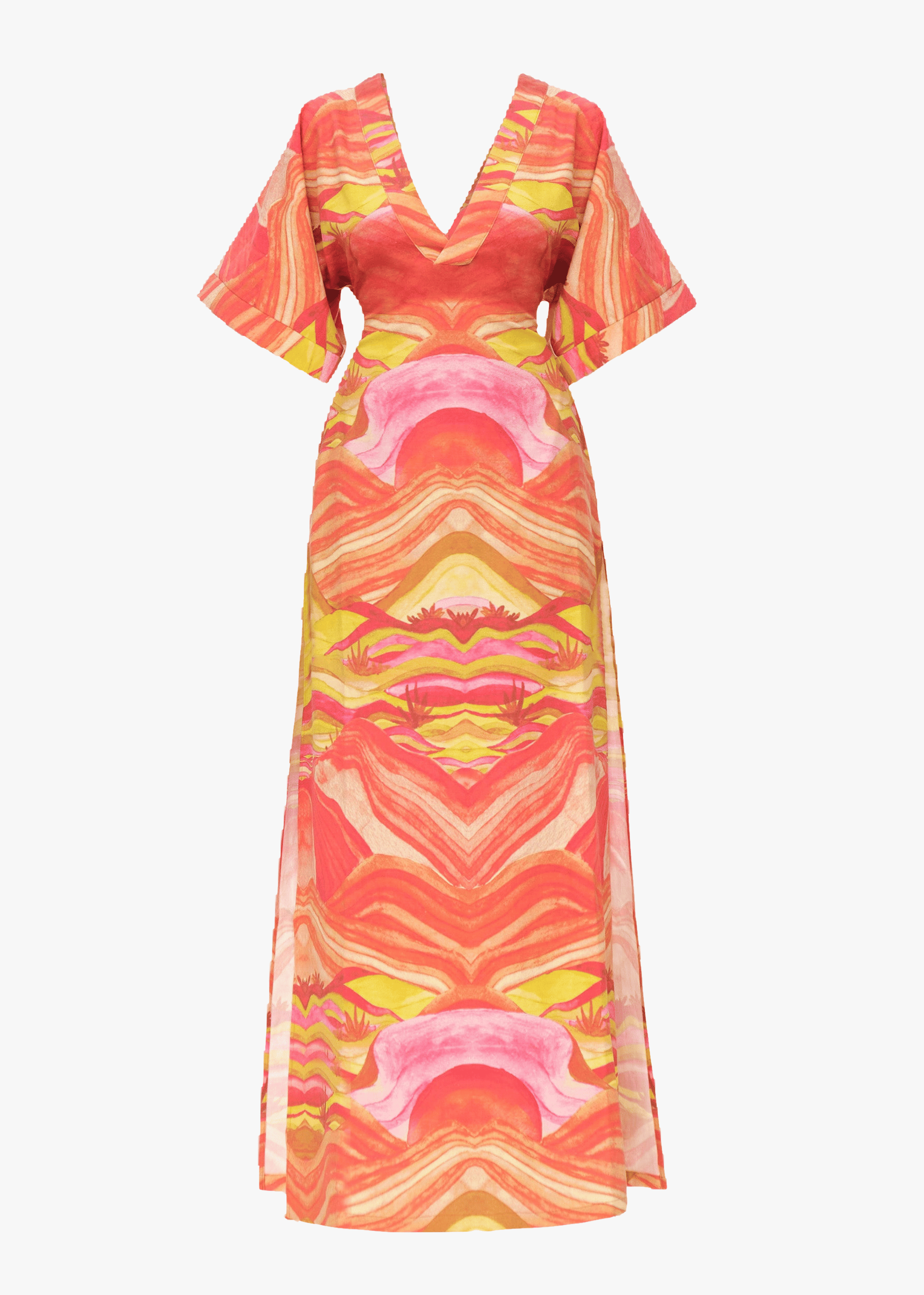 ALYMA KAFTAN DRESS - SUNSET in Multi color made by Andrea Iyamah