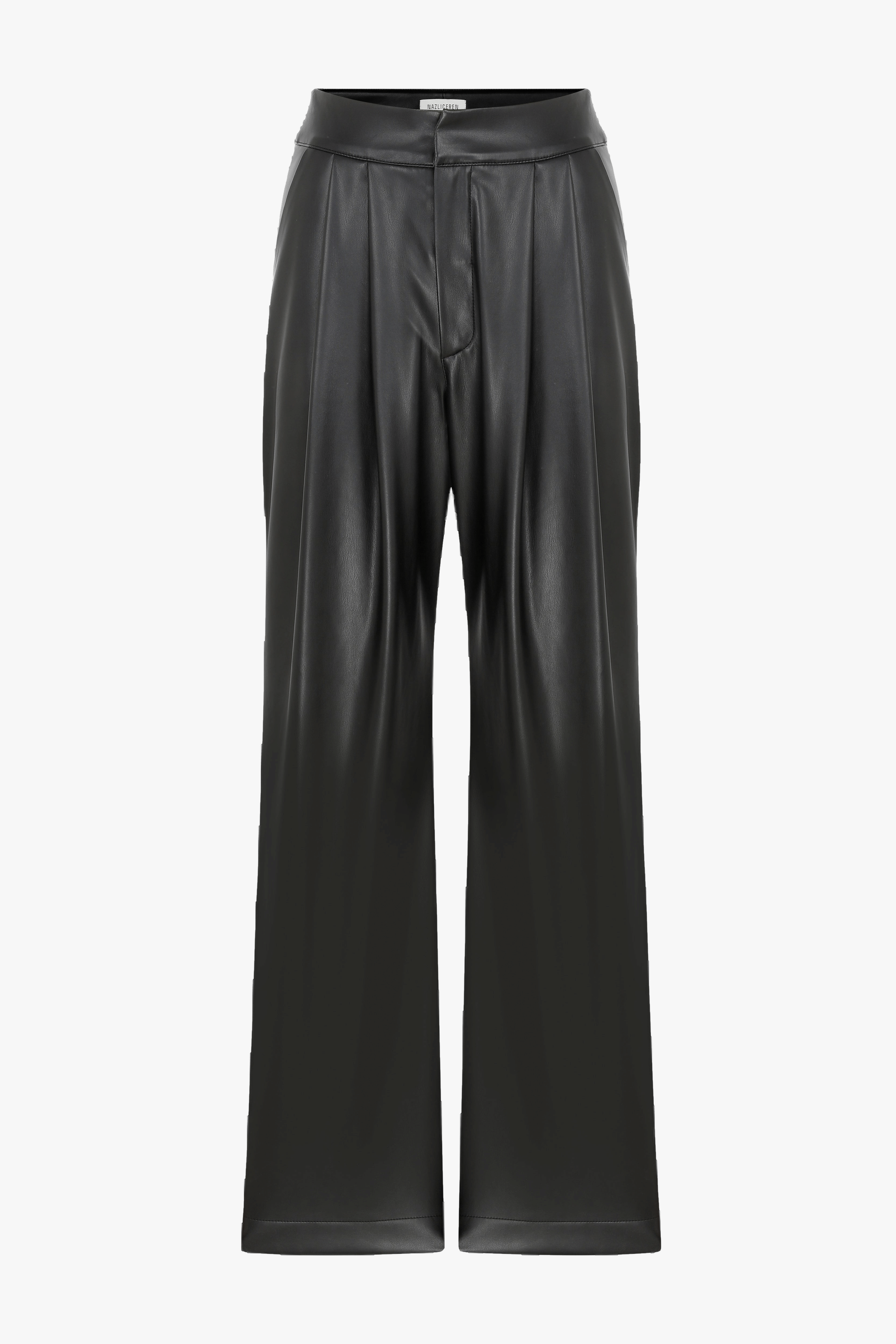 Tina Vegan Leather Trousers in Noire in Black made by Nazli Ceren