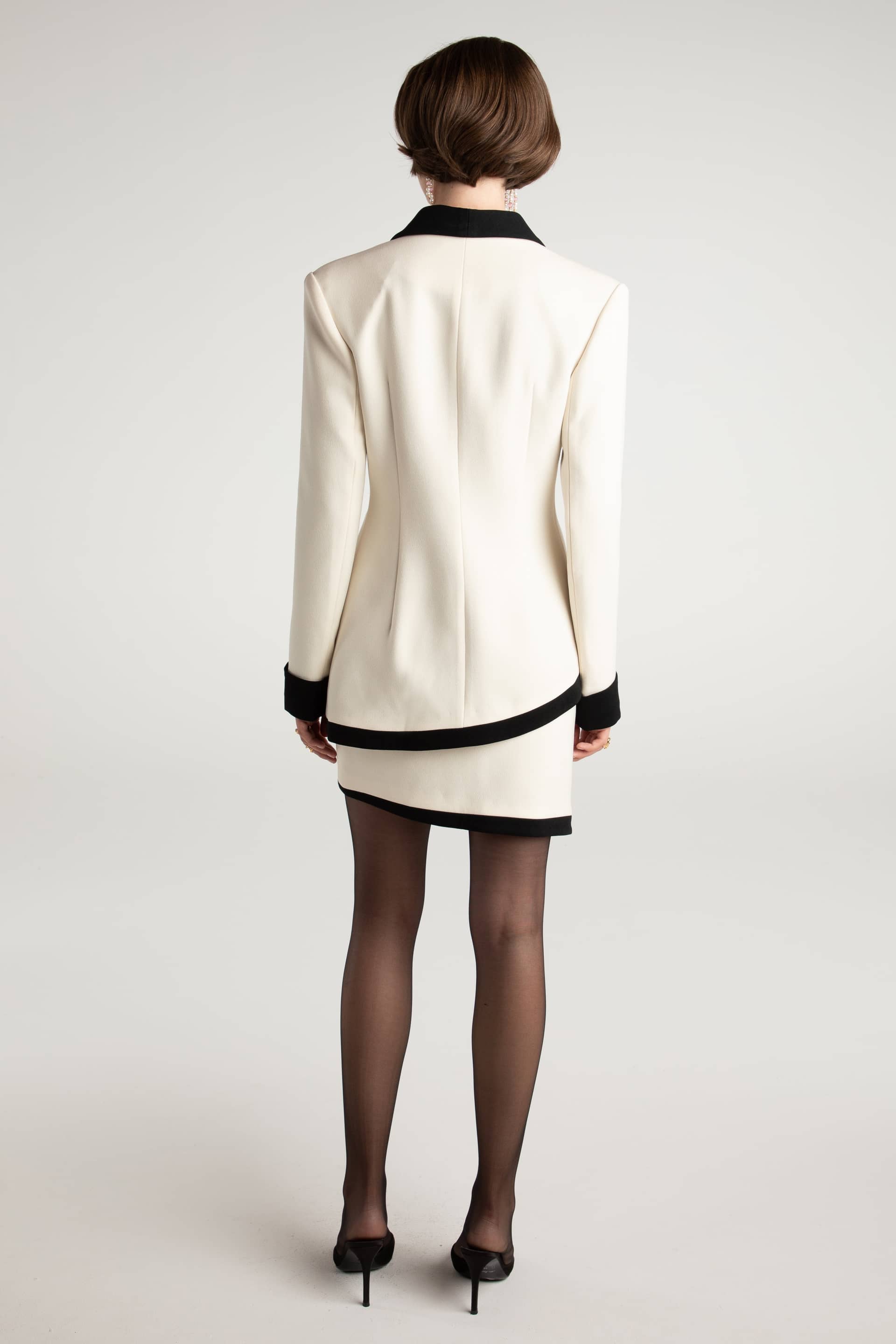 Brooke Suit Jacket (Beige) in White made by Nana Jacqueline