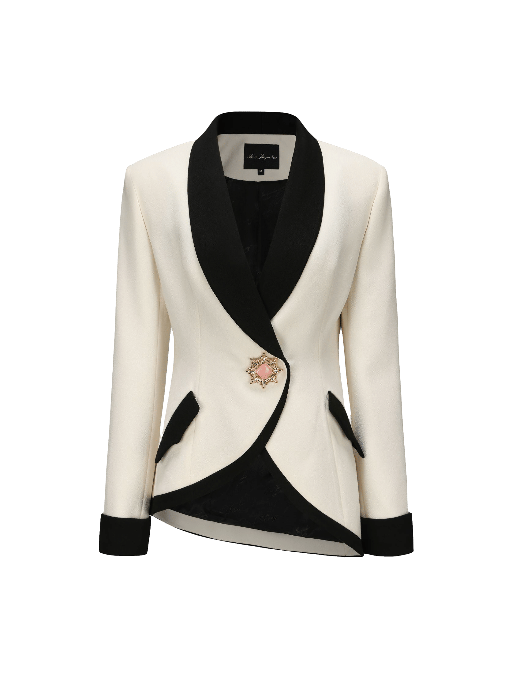 Brooke Suit Jacket (Beige) in White made by Nana Jacqueline