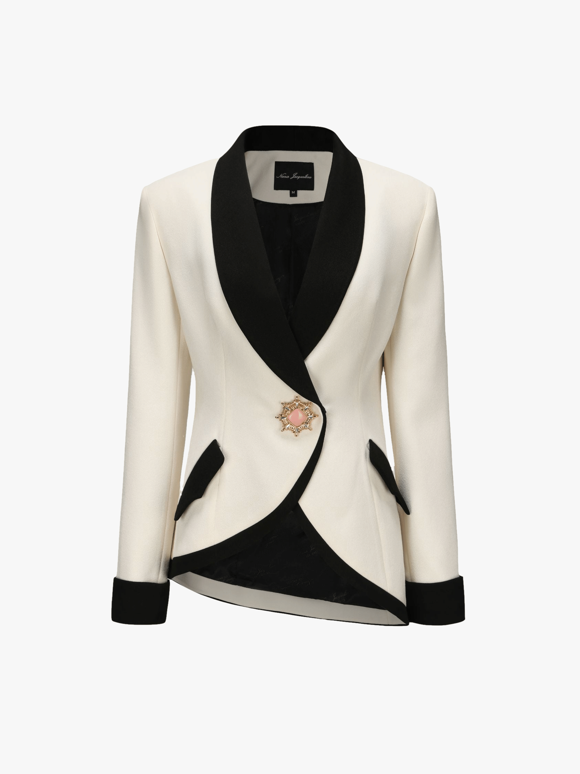 Brooke Suit Jacket (Beige) in White made by Nana Jacqueline