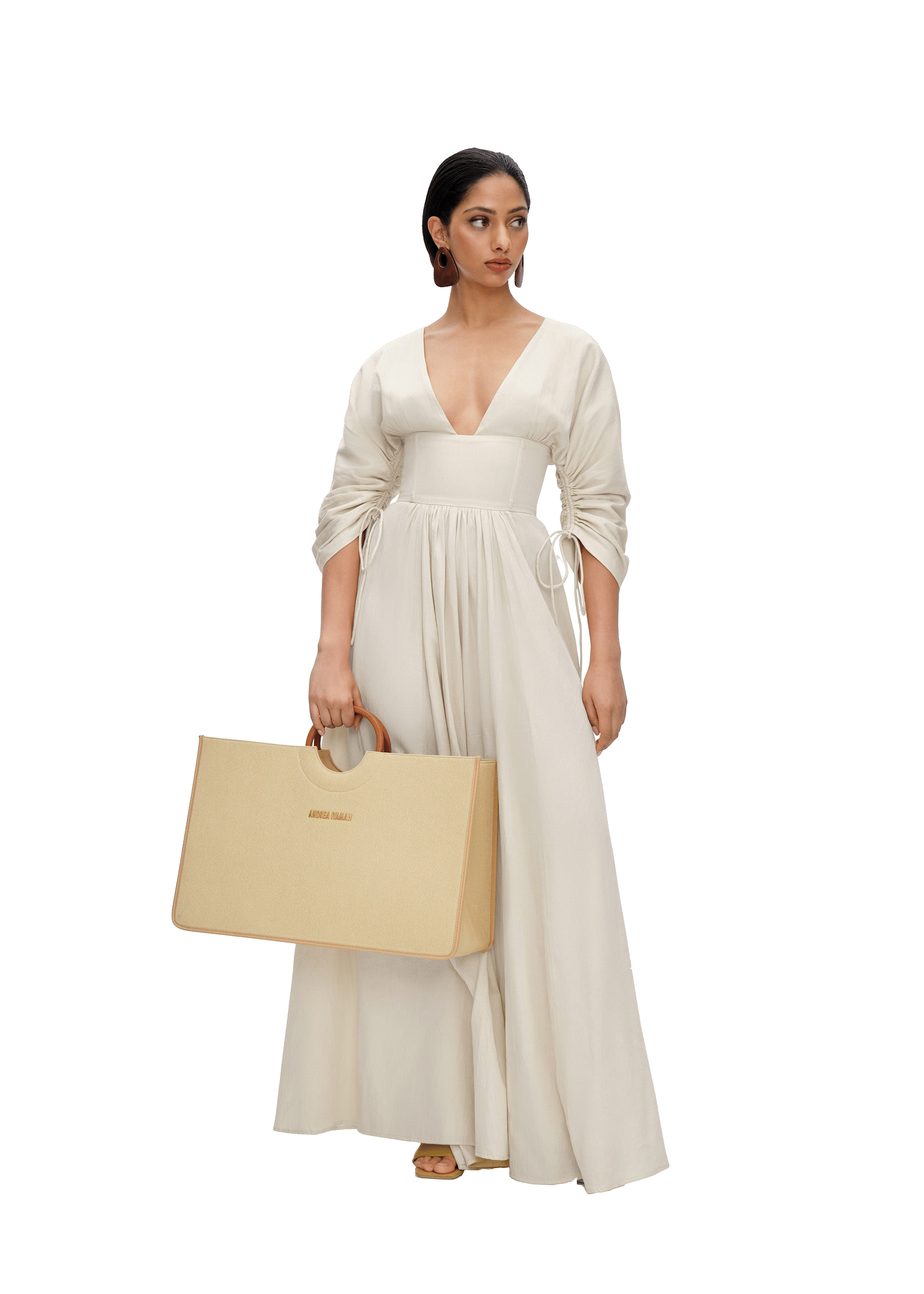 ADELLE MAXI DRESS - BONE made by Andrea Iyamah