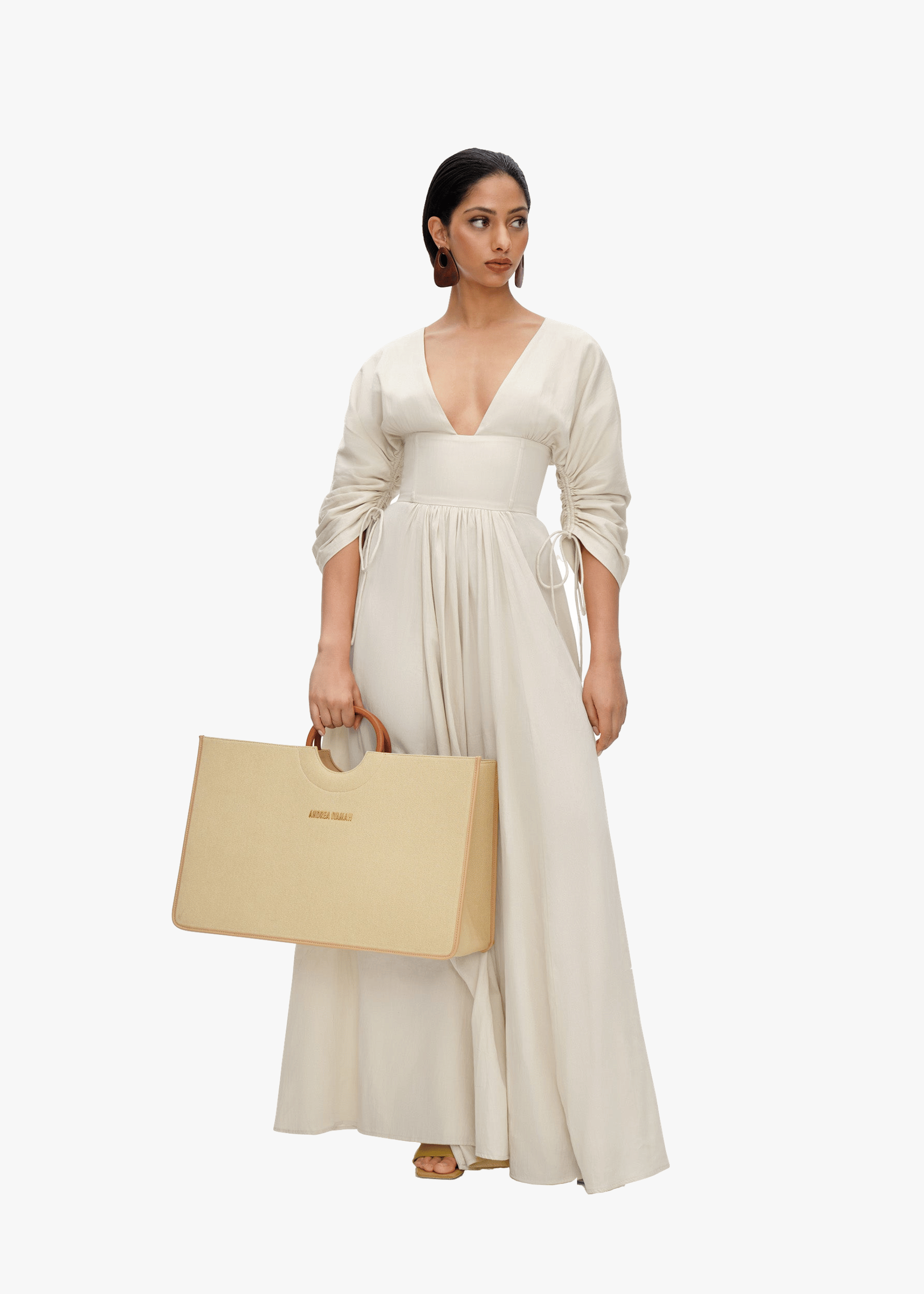 ADELLE MAXI DRESS - BONE made by Andrea Iyamah